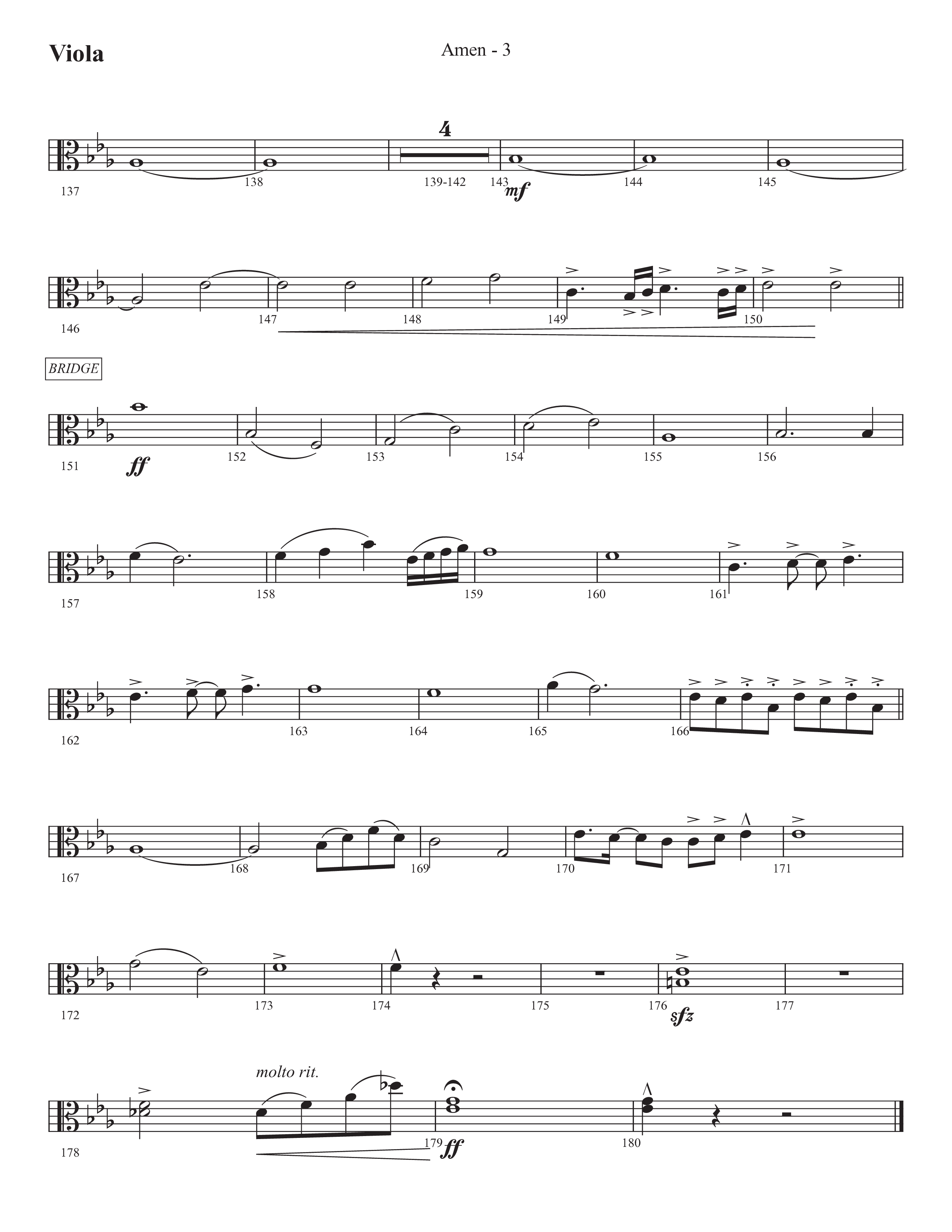 Amen (Choral Anthem SATB) Viola (Prestonwood Worship / Prestonwood Choir / Arr. Jonathan Walker)