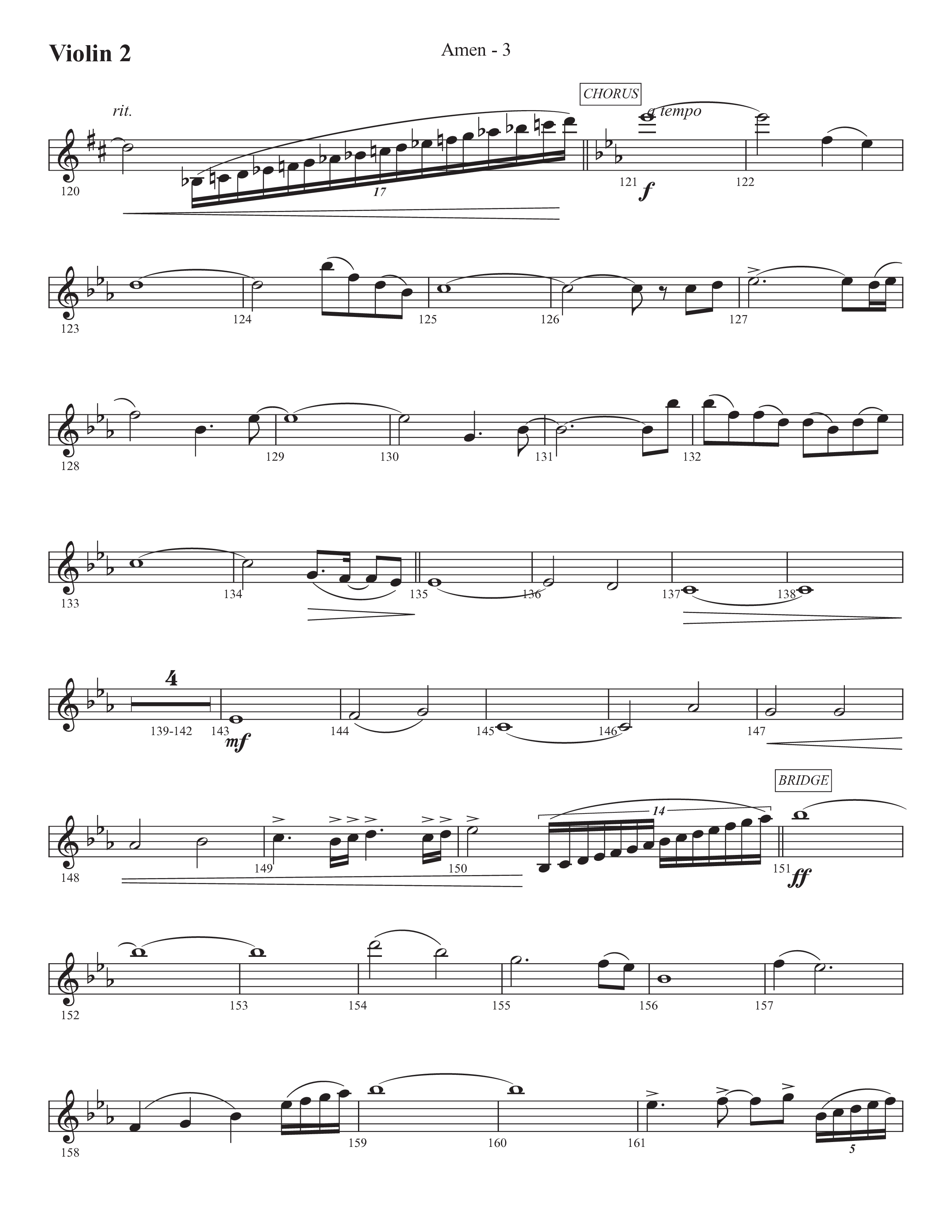 Amen (Choral Anthem SATB) Violin 2 (Prestonwood Worship / Prestonwood Choir / Arr. Jonathan Walker)