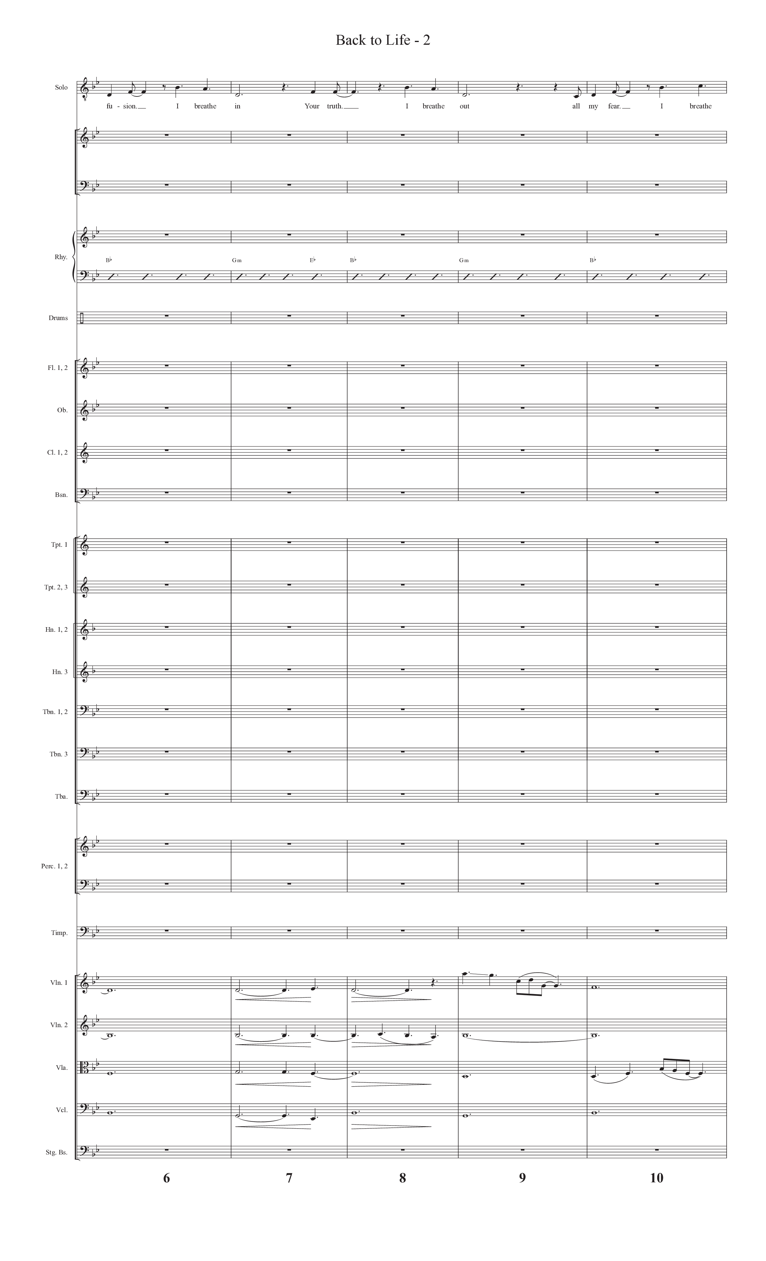 Back To Life (Choral Anthem SATB) Orchestration (Prestonwood Worship / Prestonwood Choir / Arr. Carson Wagner)