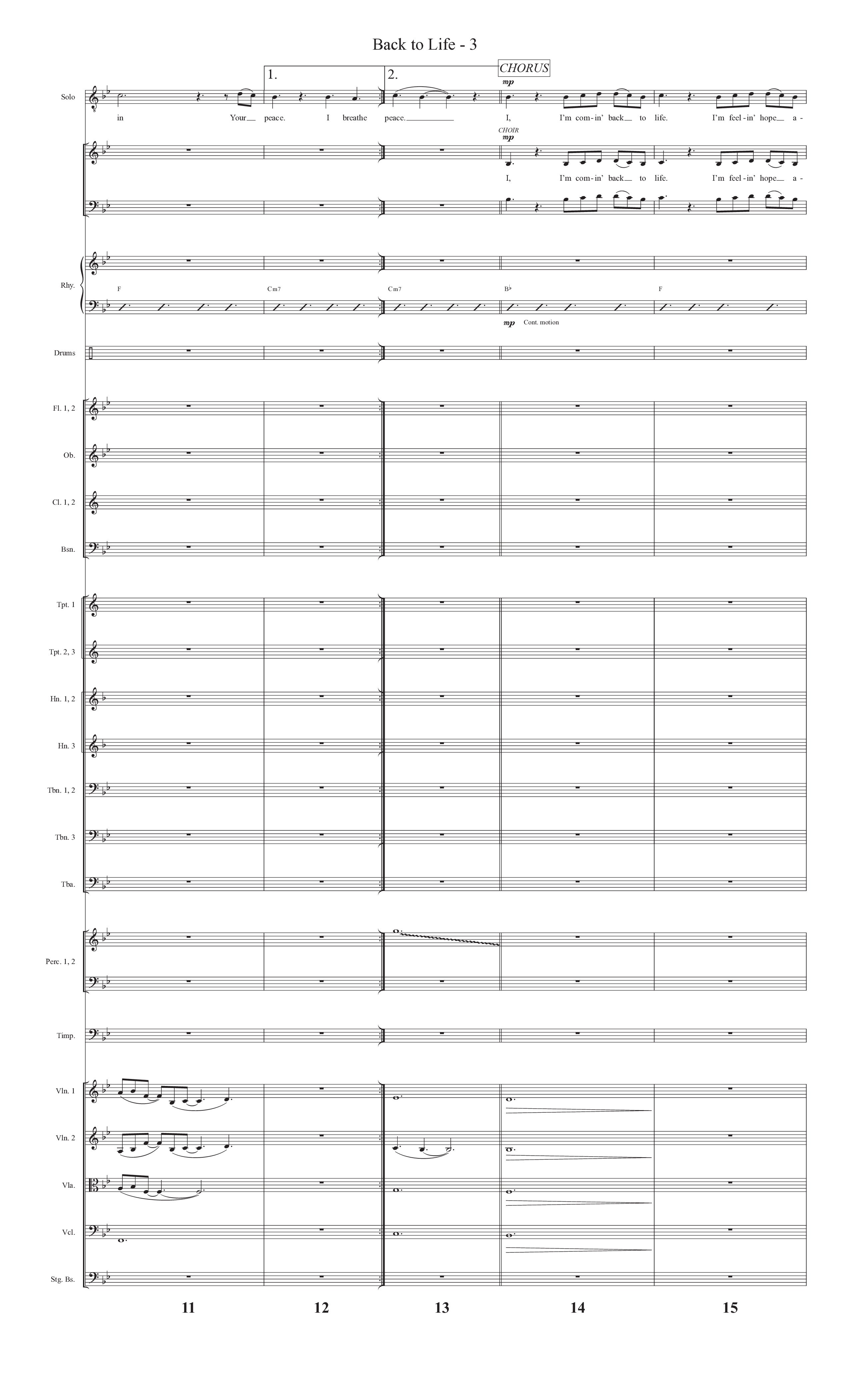 Back To Life (Choral Anthem SATB) Conductor's Score (Prestonwood Worship / Prestonwood Choir / Arr. Carson Wagner)