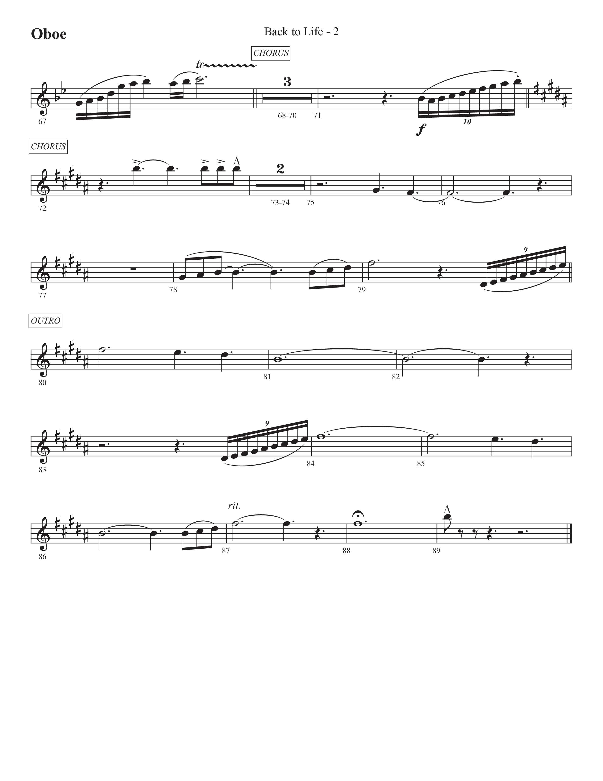 Back To Life (Choral Anthem SATB) Oboe (Prestonwood Worship / Prestonwood Choir / Arr. Carson Wagner)