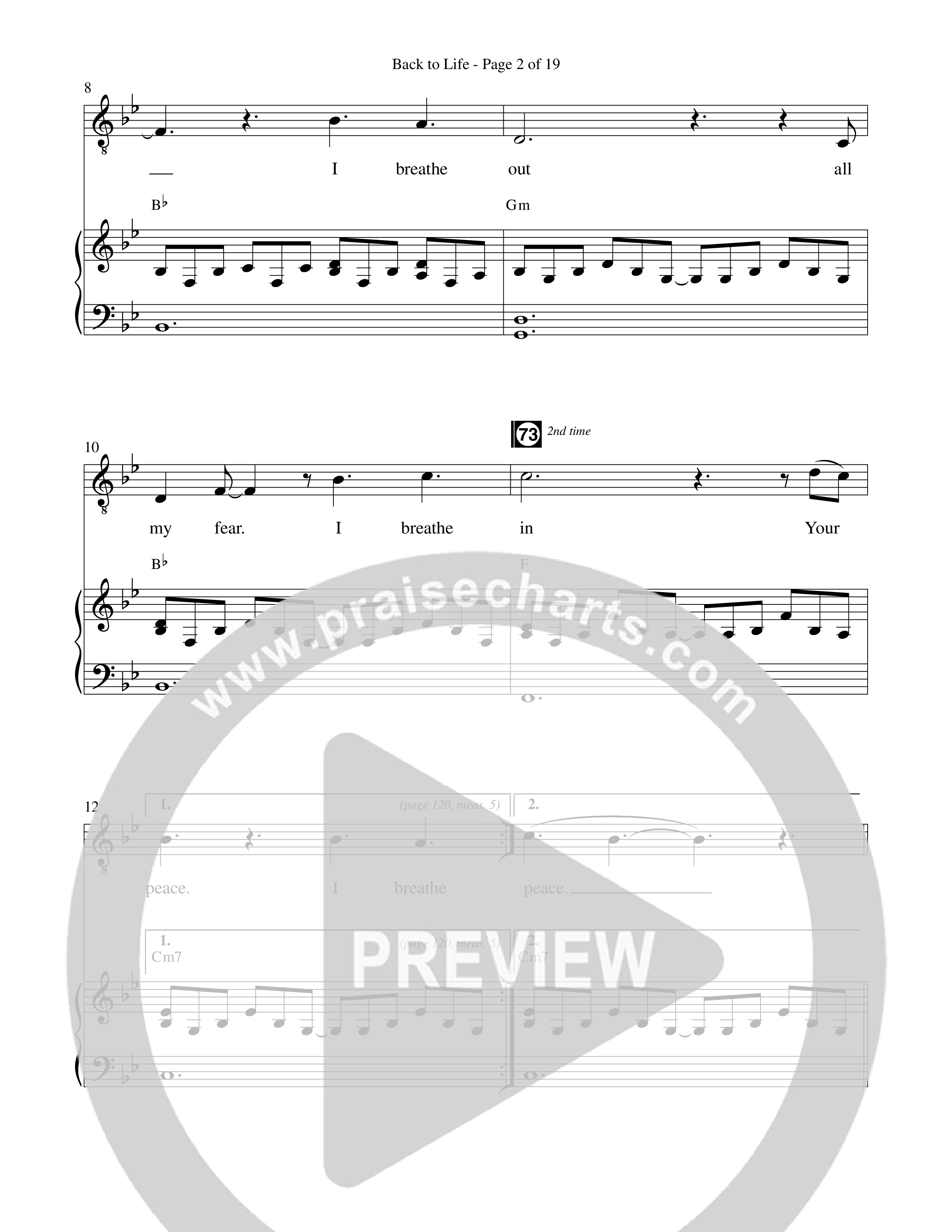 Back To Life (Choral Anthem SATB) Octavo (Vocals & Piano) (Prestonwood Worship / Prestonwood Choir / Arr. Carson Wagner)