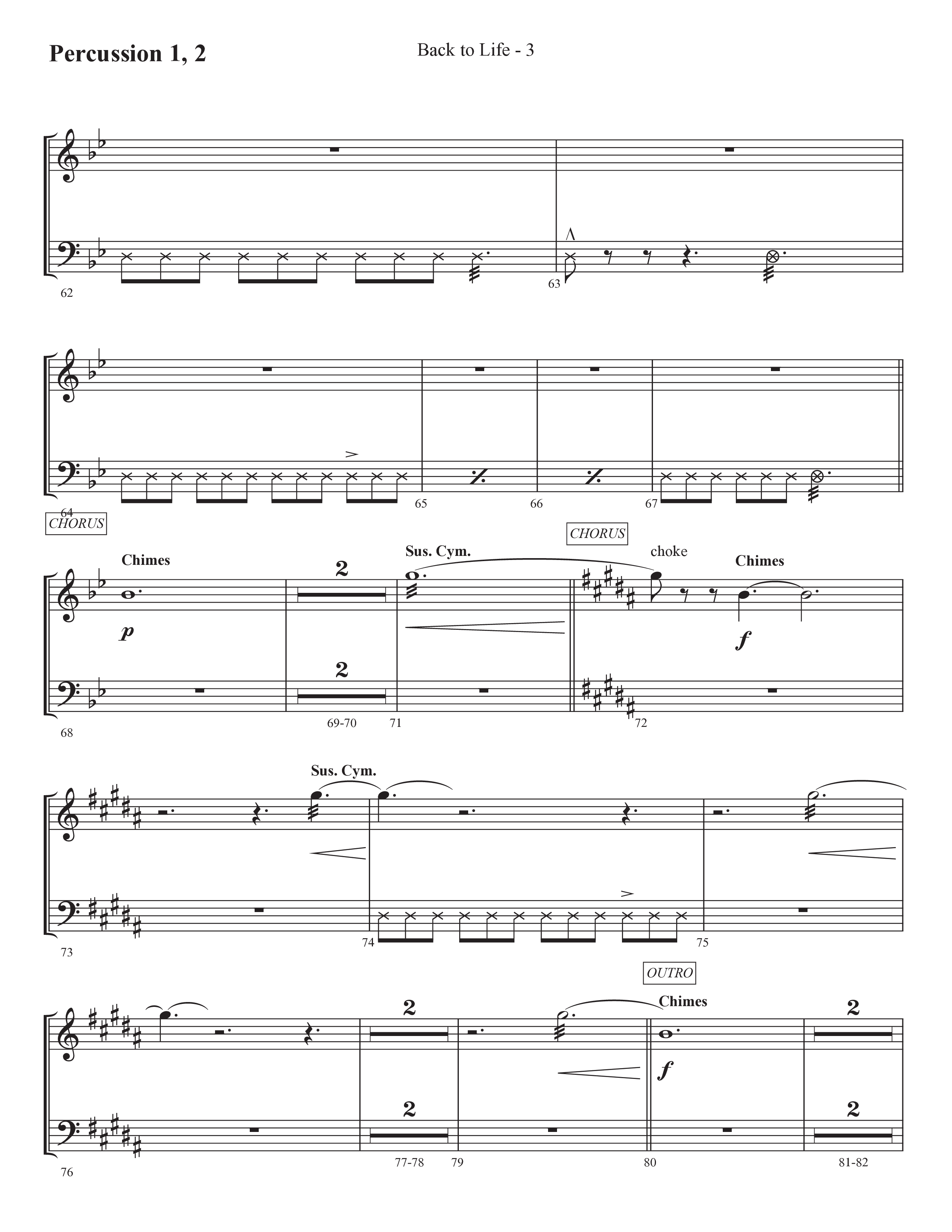 Back To Life (Choral Anthem SATB) Percussion 1/2 (Prestonwood Worship / Prestonwood Choir / Arr. Carson Wagner)