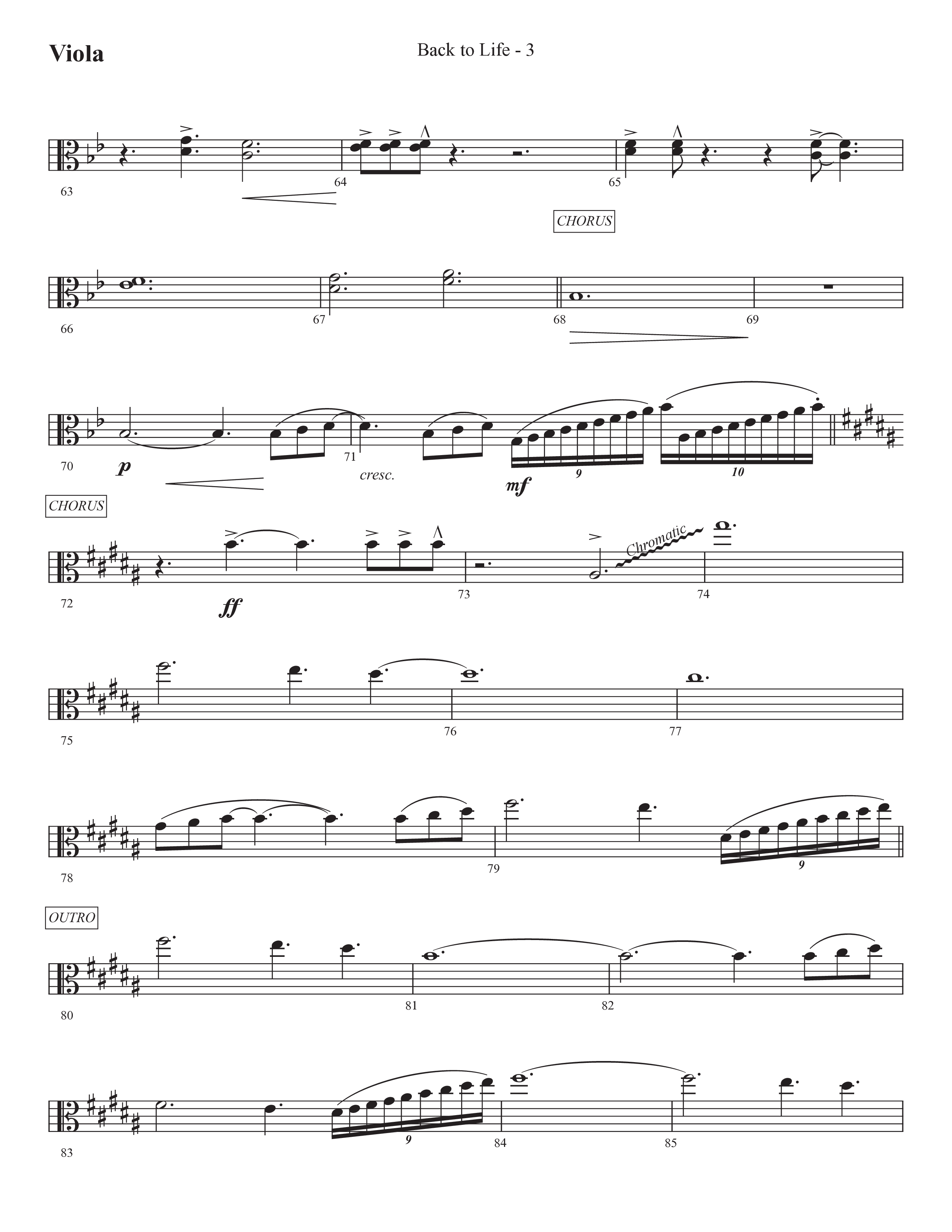 Back To Life (Choral Anthem SATB) Viola (Prestonwood Worship / Prestonwood Choir / Arr. Carson Wagner)