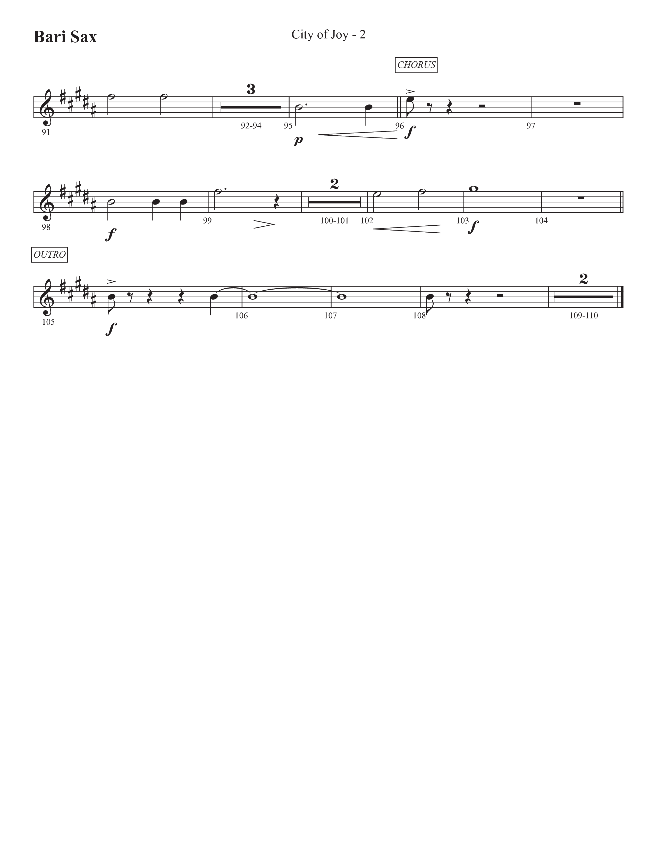 City Of Joy (Choral Anthem SATB) Bari Sax (Prestonwood Worship / Prestonwood Choir / Arr. Michael Neale / Orch. Jonathan Walker)