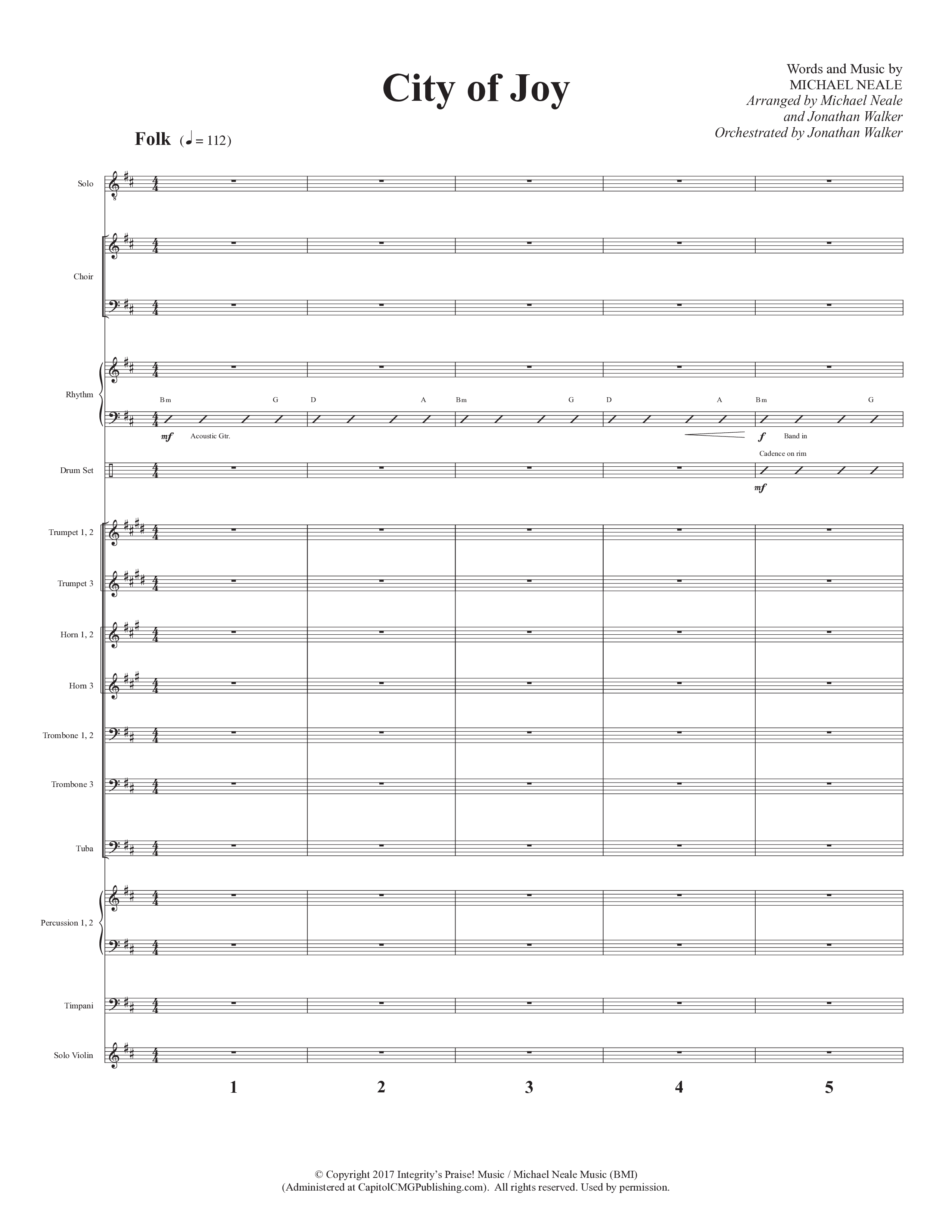 City Of Joy (Choral Anthem SATB) Orchestration (Prestonwood Worship / Prestonwood Choir / Arr. Michael Neale / Orch. Jonathan Walker)