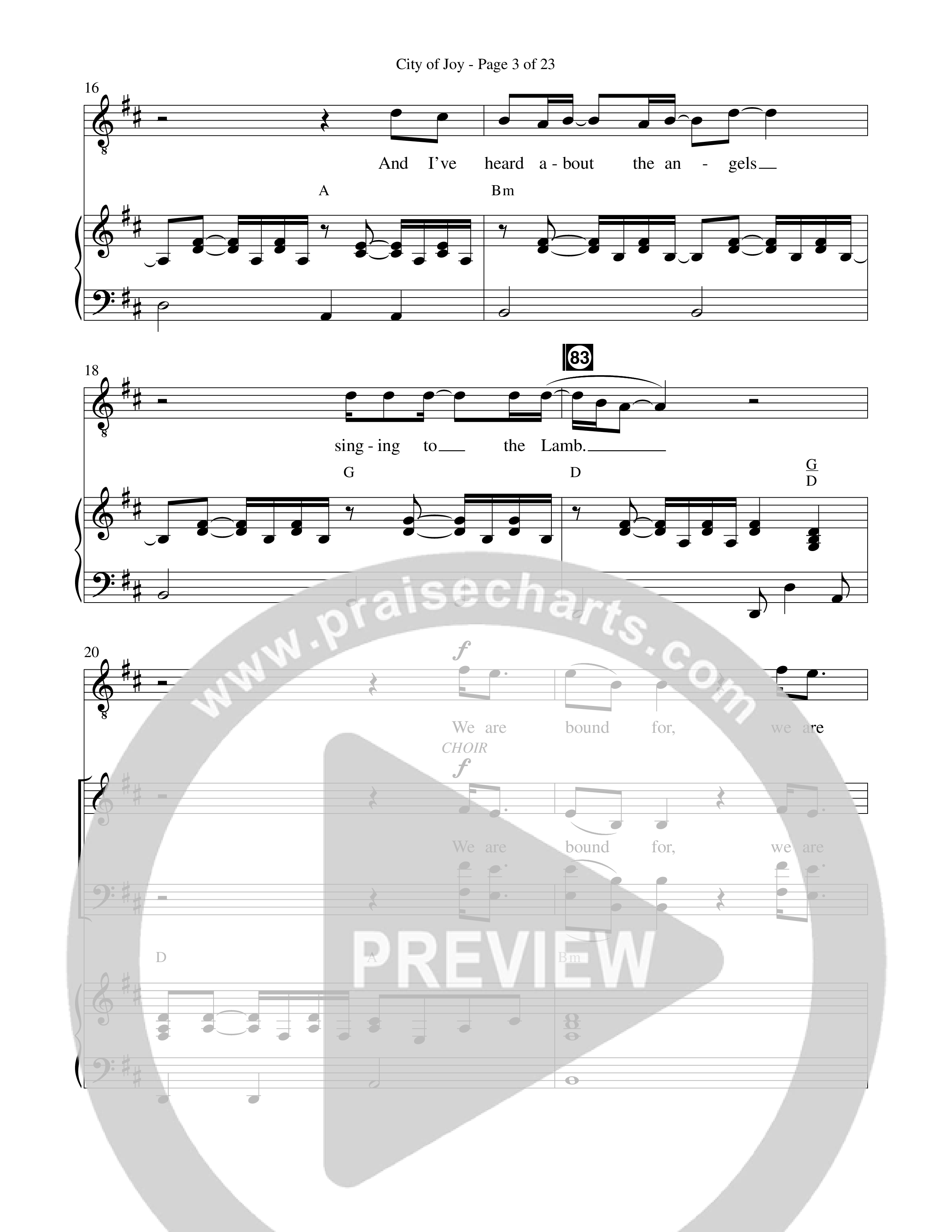 City Of Joy (Choral Anthem SATB) Octavo (Vocals & Piano) (Prestonwood Worship / Prestonwood Choir / Arr. Michael Neale / Orch. Jonathan Walker)