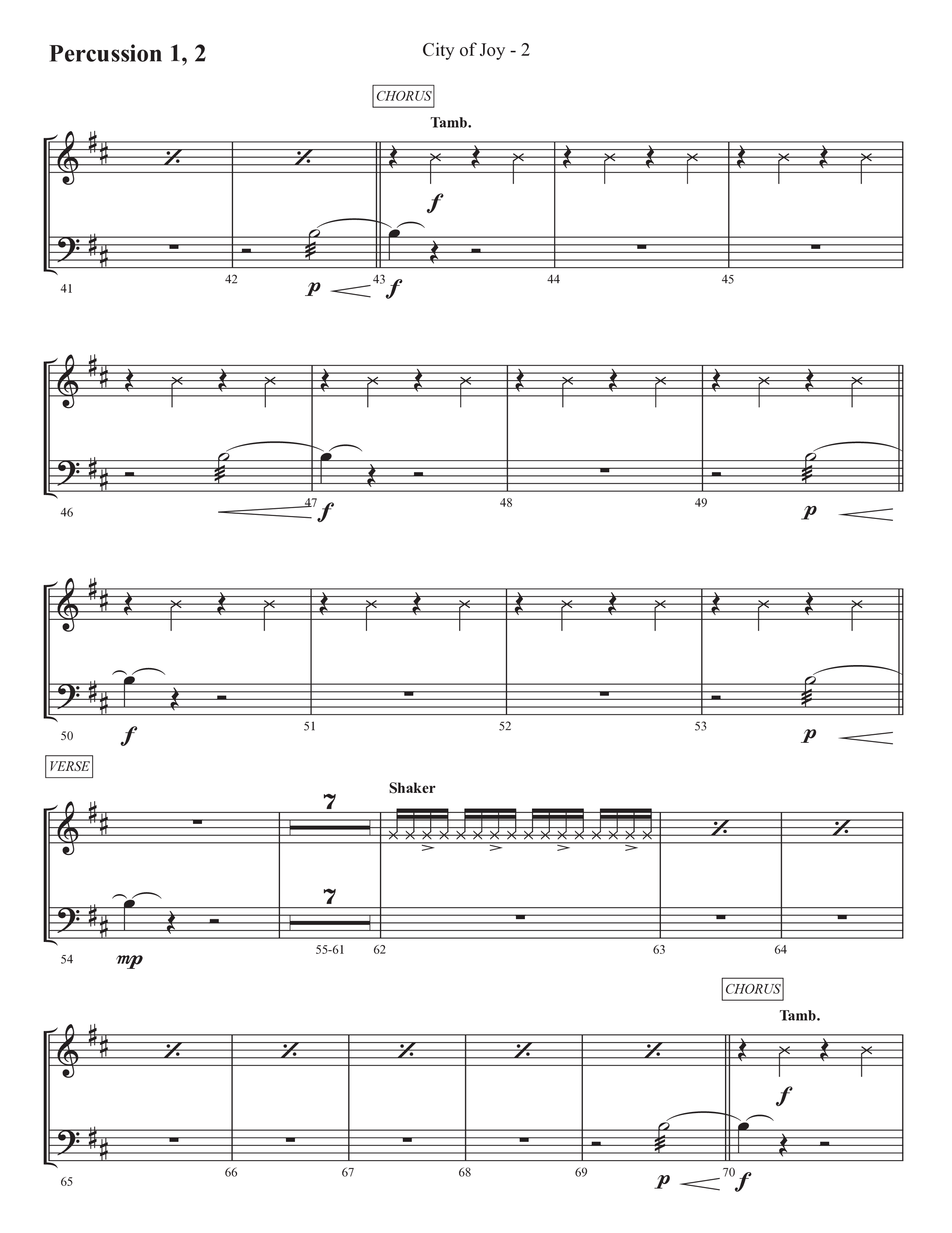 City Of Joy (Choral Anthem SATB) Percussion 1/2 (Prestonwood Worship / Prestonwood Choir / Arr. Michael Neale / Orch. Jonathan Walker)