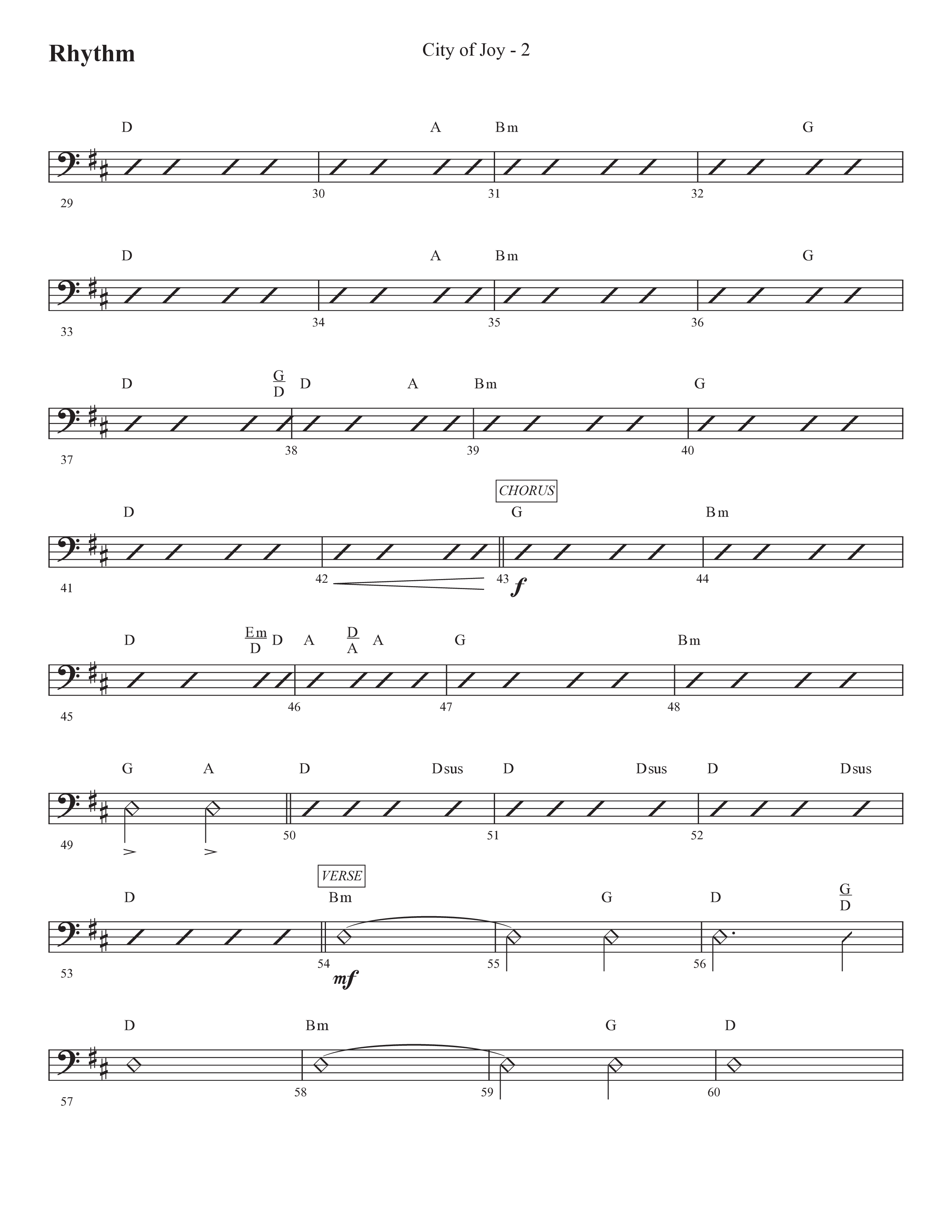 City Of Joy (Choral Anthem SATB) Rhythm Chart (Prestonwood Worship / Prestonwood Choir / Arr. Michael Neale / Orch. Jonathan Walker)