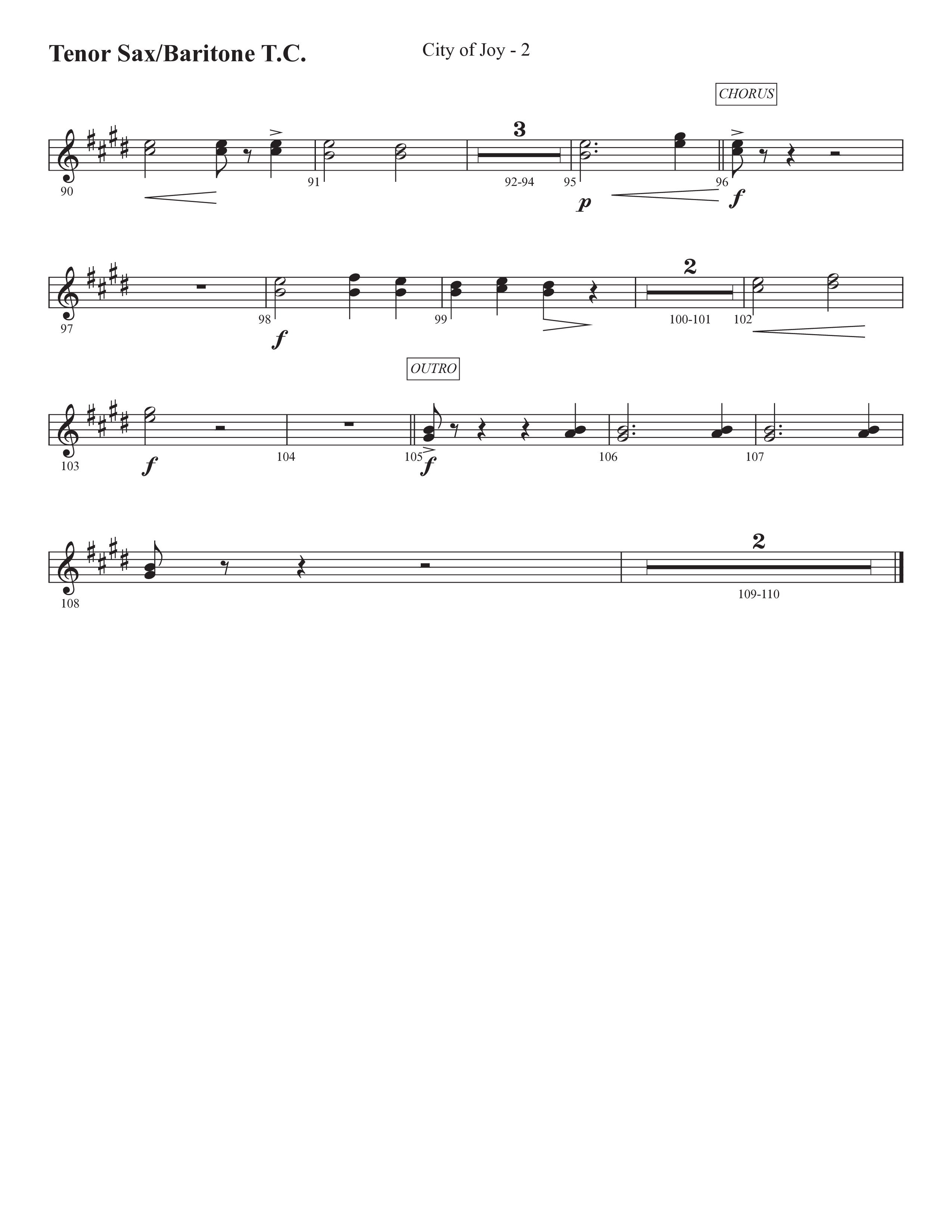 City Of Joy (Choral Anthem SATB) Tenor Sax/Baritone T.C. (Prestonwood Worship / Prestonwood Choir / Arr. Michael Neale / Orch. Jonathan Walker)
