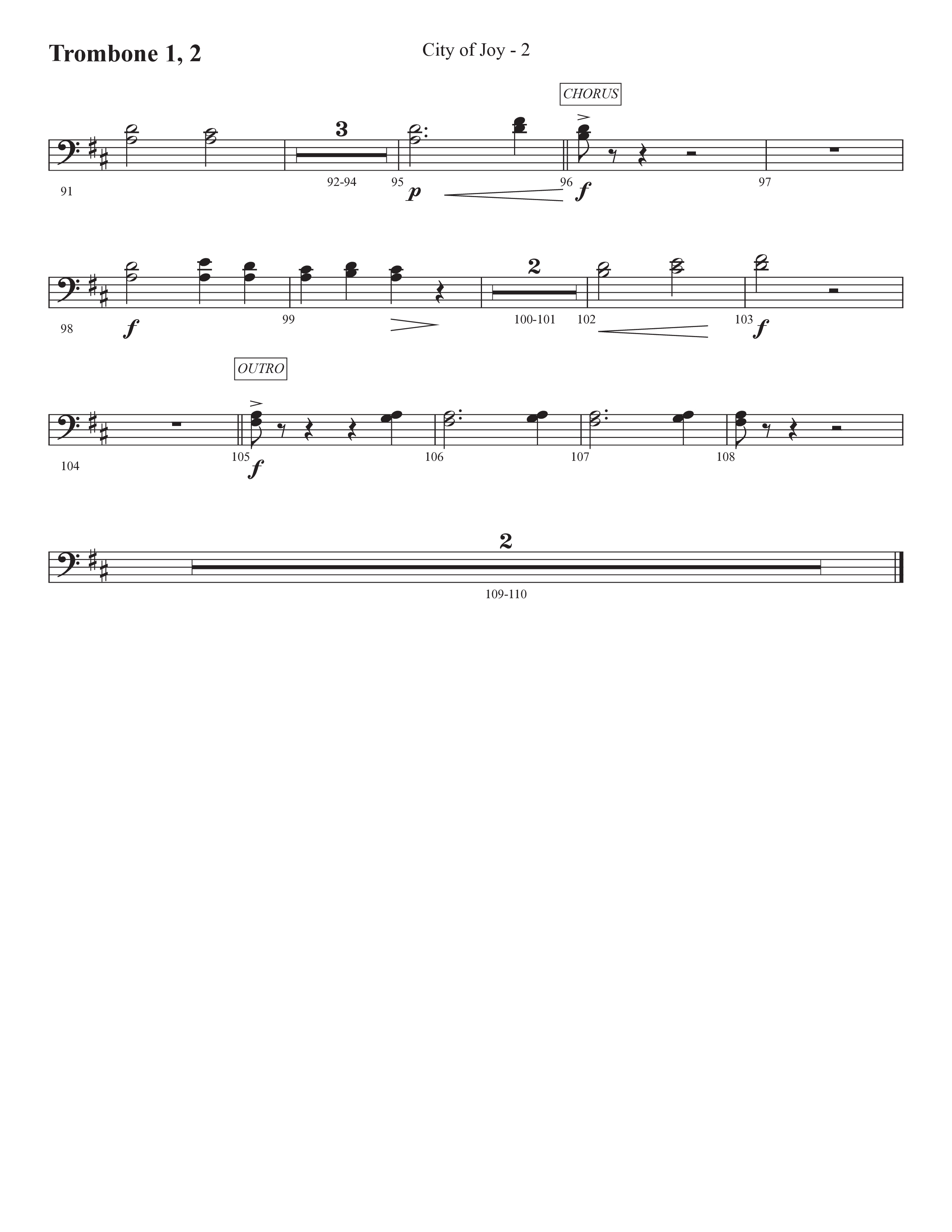 City Of Joy (Choral Anthem SATB) Trombone 1/2 (Prestonwood Worship / Prestonwood Choir / Arr. Michael Neale / Orch. Jonathan Walker)