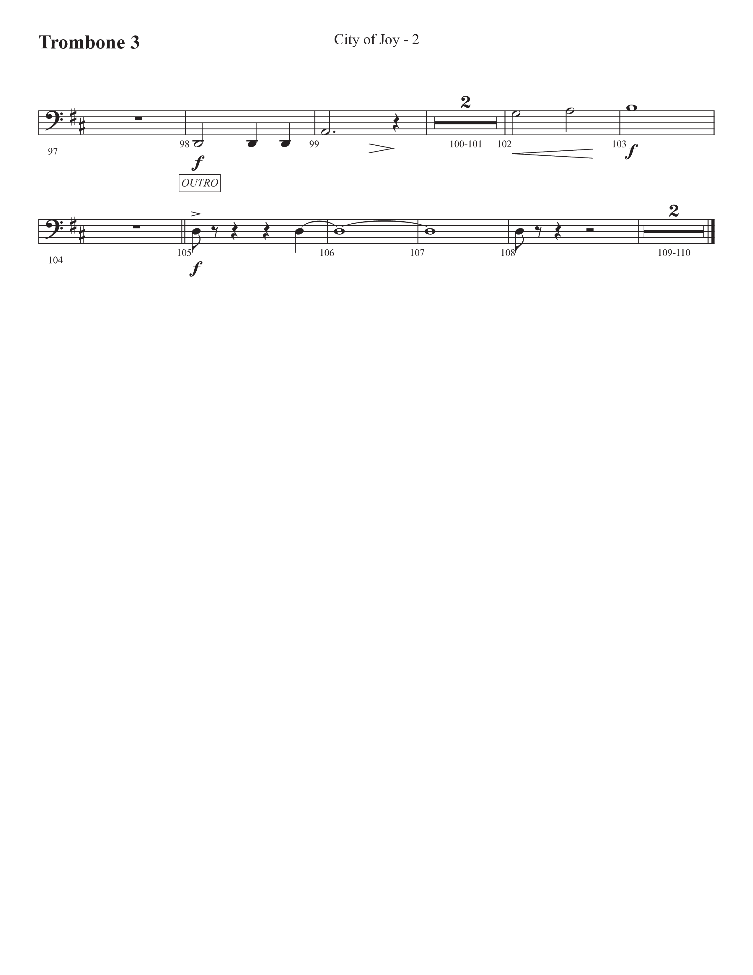 City Of Joy (Choral Anthem SATB) Trombone 3 (Prestonwood Worship / Prestonwood Choir / Arr. Michael Neale / Orch. Jonathan Walker)