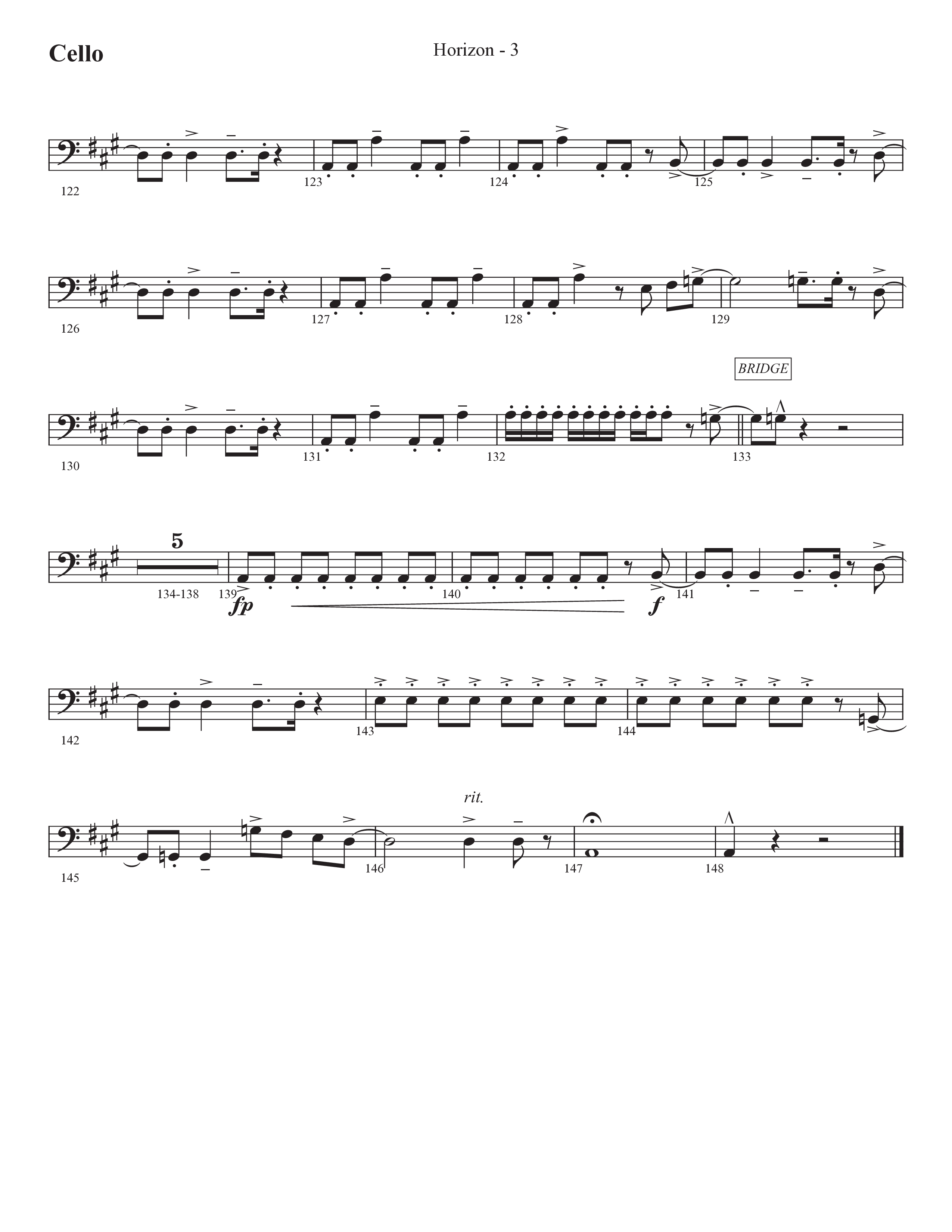 Horizon (Choral Anthem SATB) Cello (Prestonwood Worship / Prestonwood Choir / Michael Neale / Orch. Jonathan Walker)