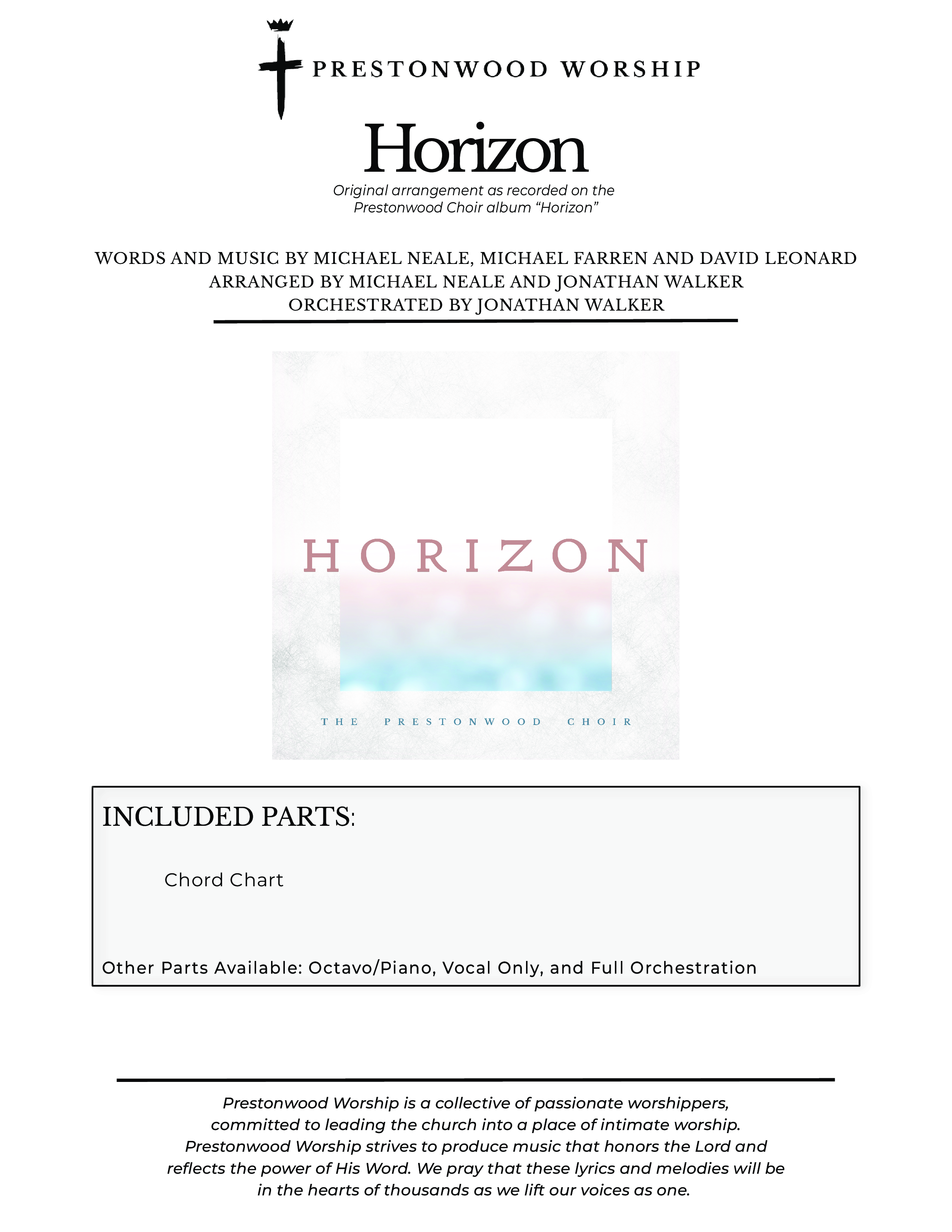 Horizon (Choral Anthem SATB) Chords & Lyrics (Prestonwood Worship / Prestonwood Choir / Michael Neale / Orch. Jonathan Walker)