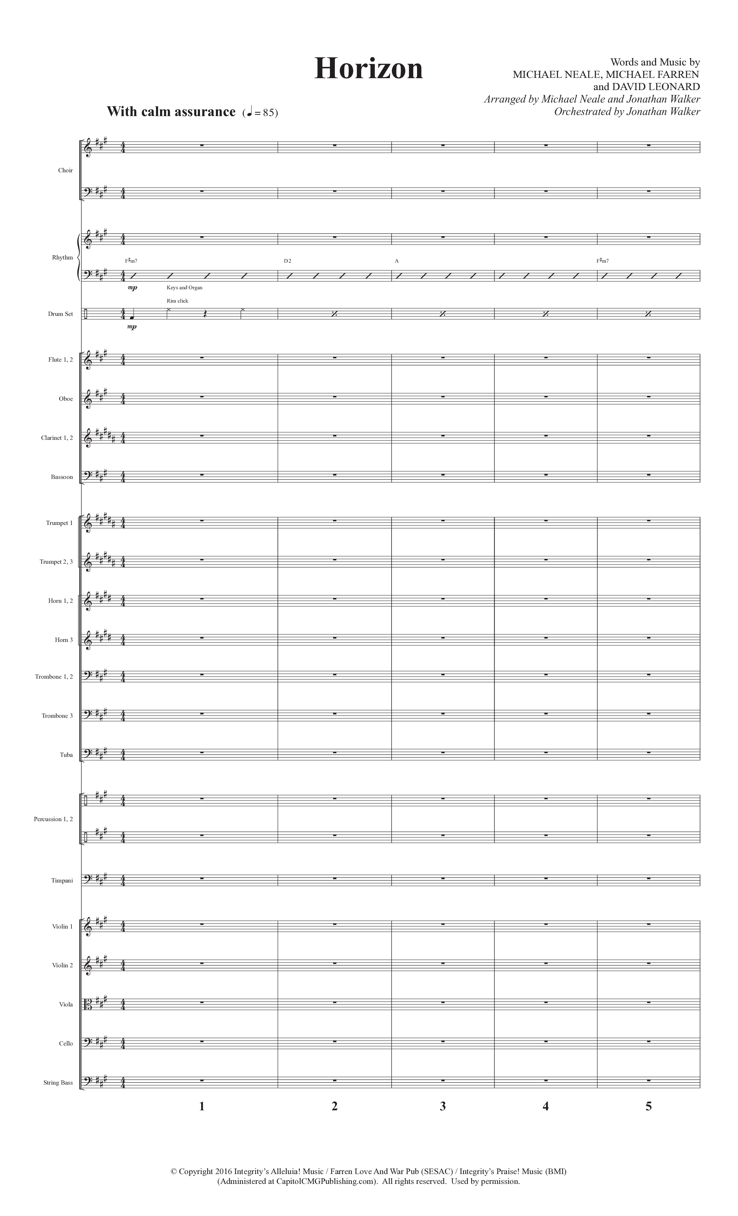 Horizon (Choral Anthem SATB) Orchestration (Prestonwood Worship / Prestonwood Choir / Michael Neale / Orch. Jonathan Walker)