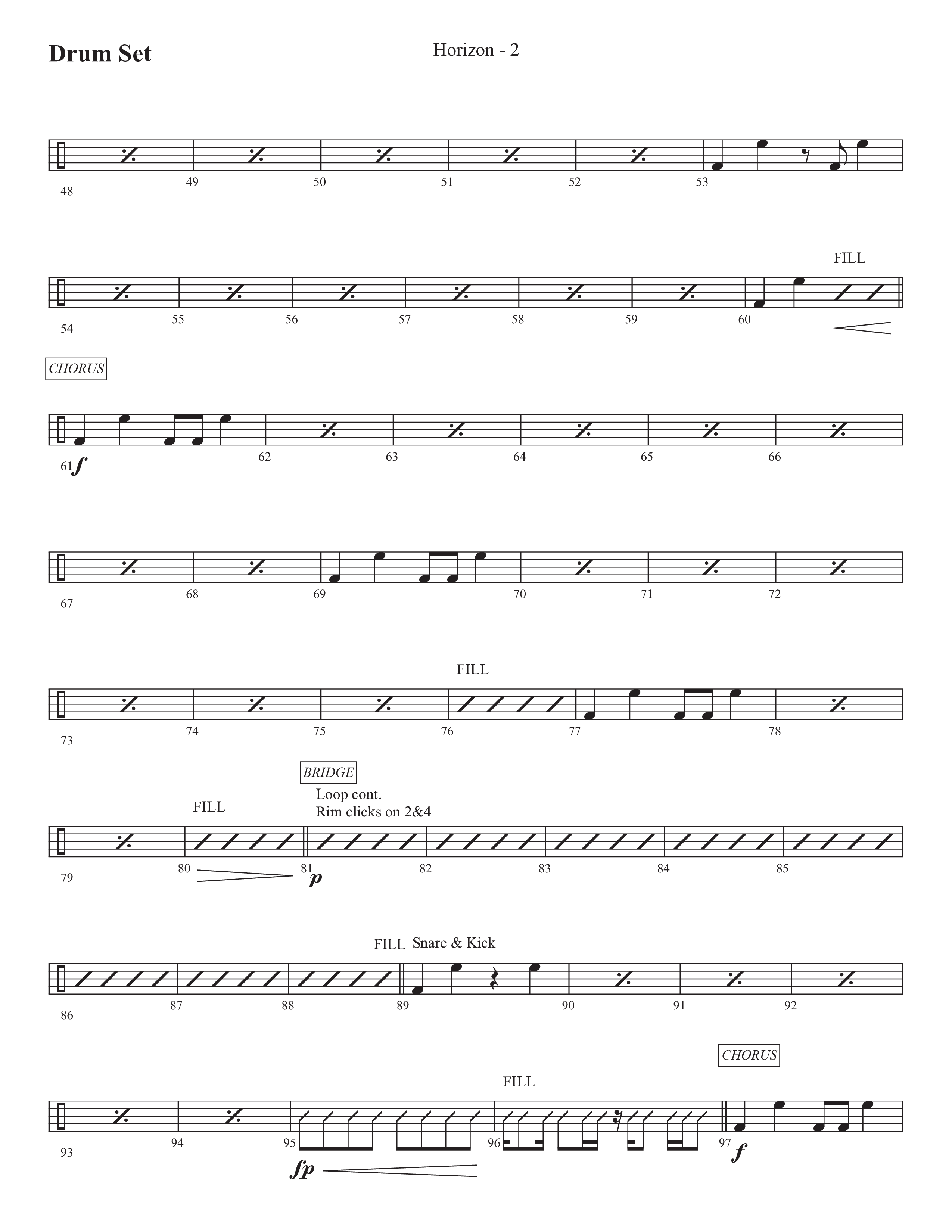Horizon (Choral Anthem SATB) Drum Set (Prestonwood Worship / Prestonwood Choir / Michael Neale / Orch. Jonathan Walker)