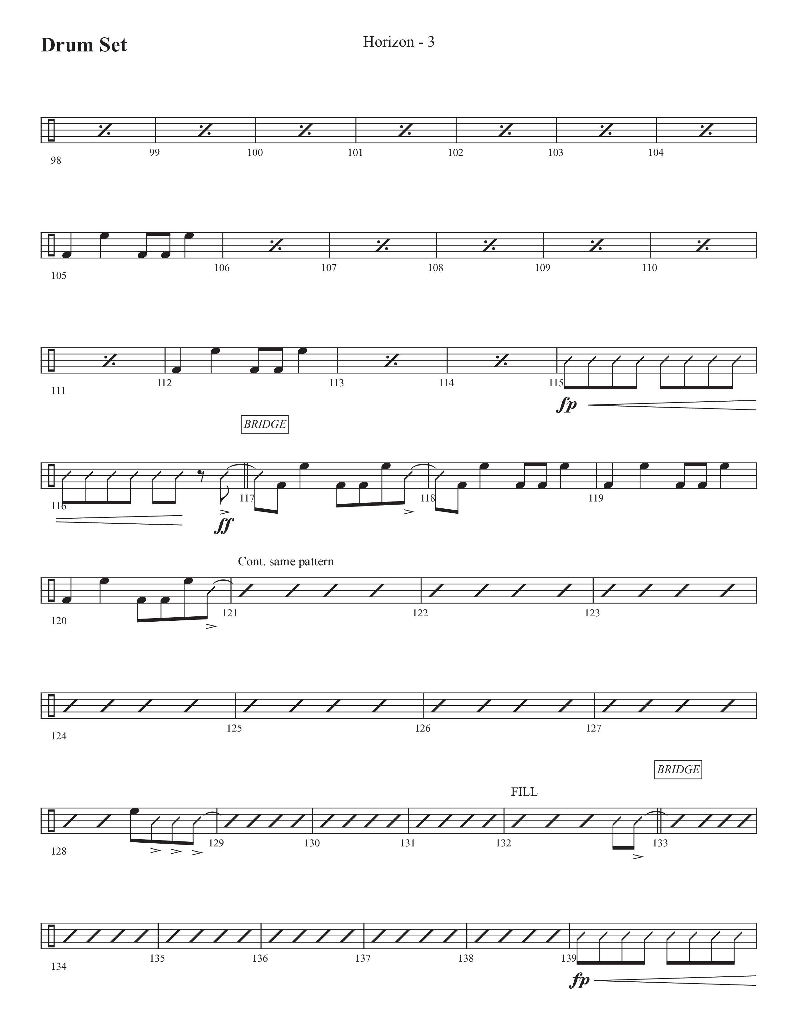 Horizon (Choral Anthem SATB) Drum Set (Prestonwood Worship / Prestonwood Choir / Michael Neale / Orch. Jonathan Walker)