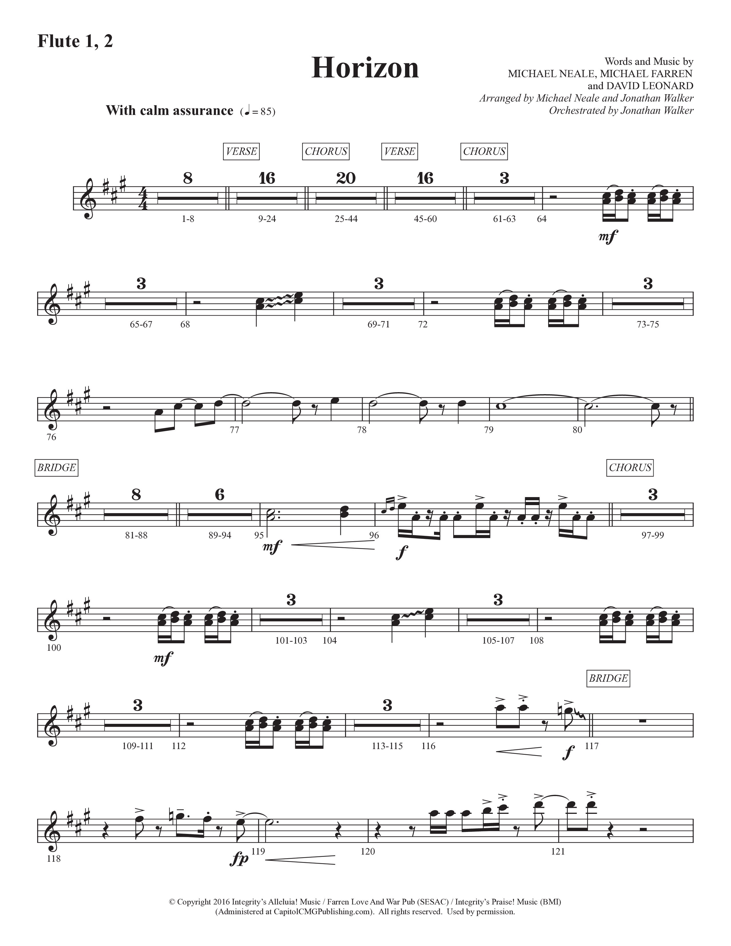 Horizon (Choral Anthem SATB) Flute 1/2 (Prestonwood Worship / Prestonwood Choir / Michael Neale / Orch. Jonathan Walker)