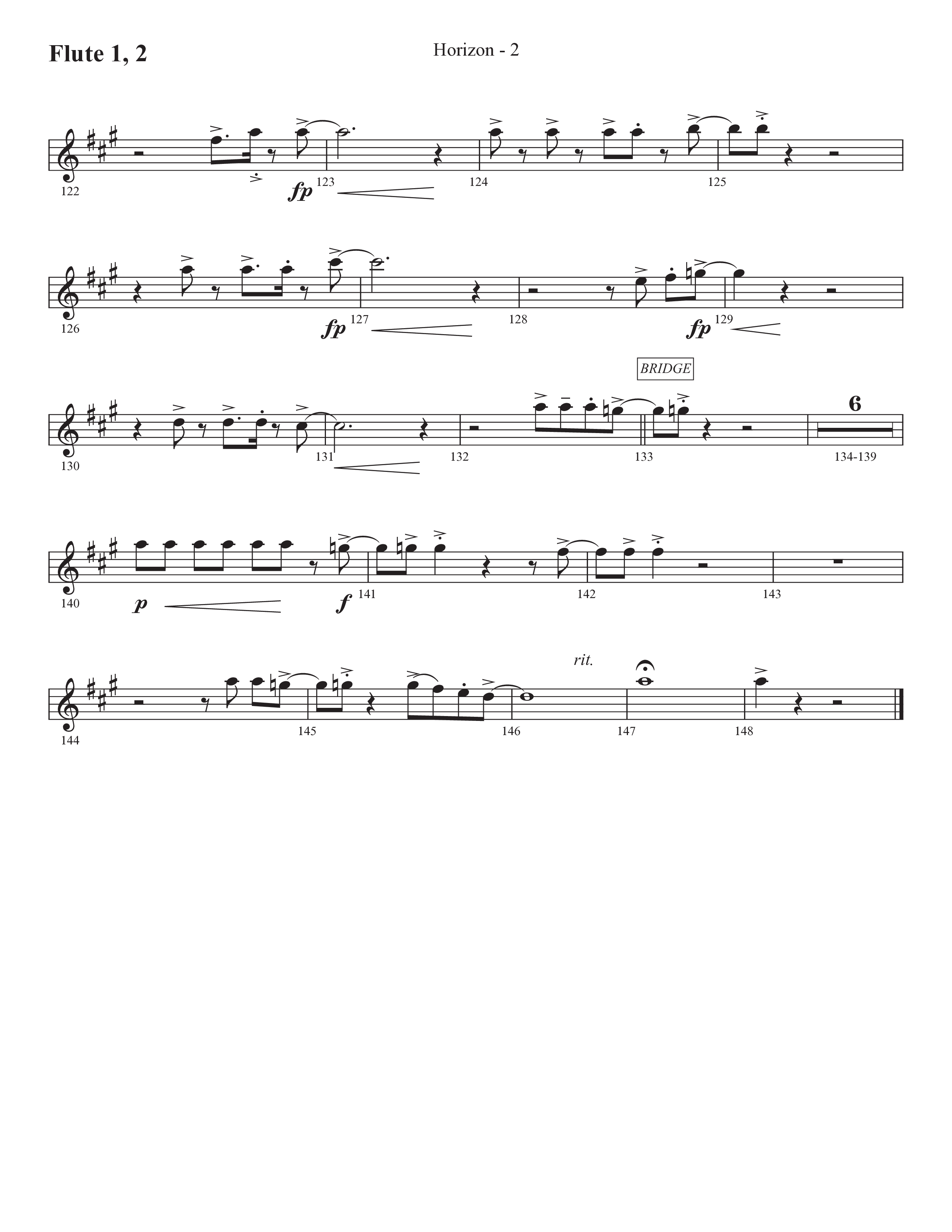 Horizon (Choral Anthem SATB) Flute 1/2 (Prestonwood Worship / Prestonwood Choir / Michael Neale / Orch. Jonathan Walker)