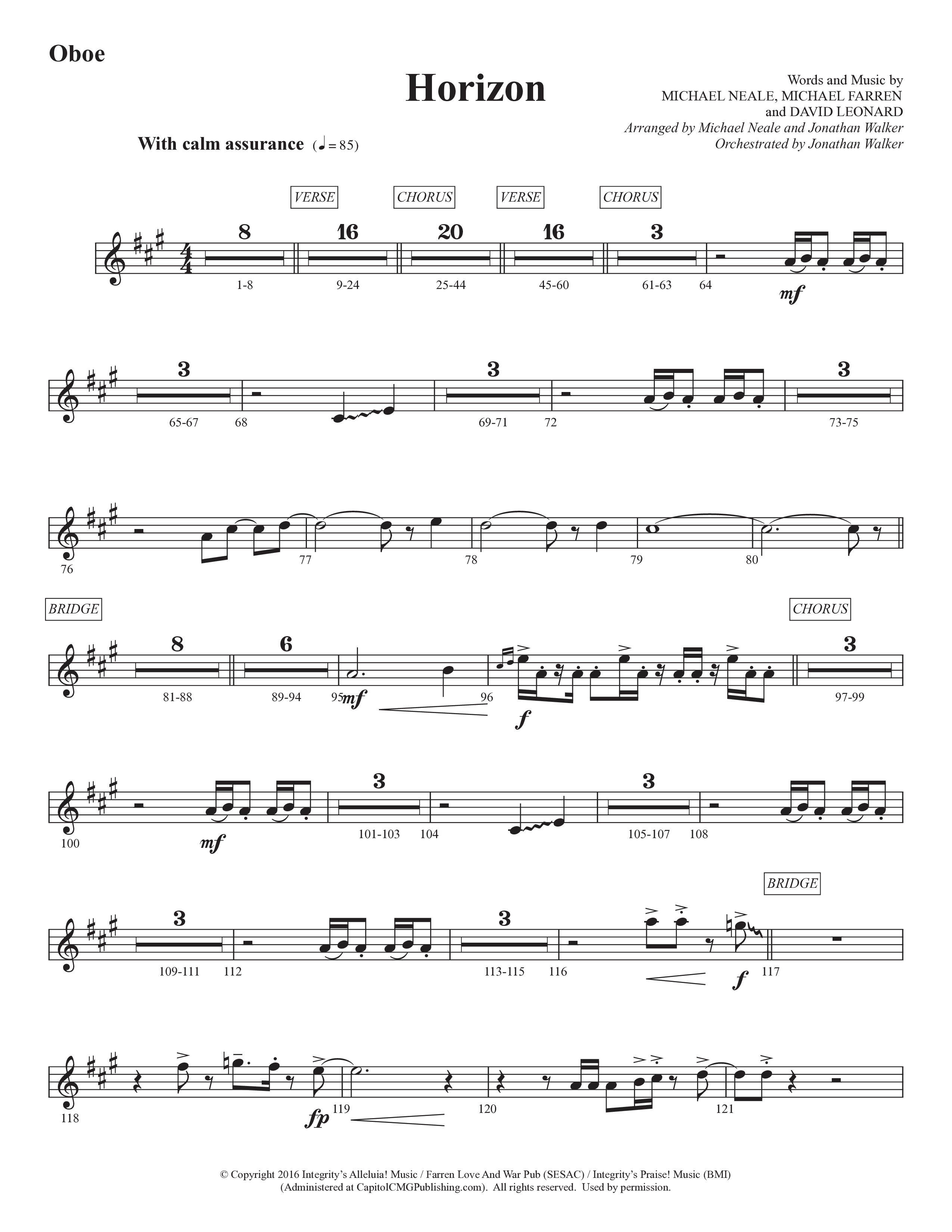 Horizon (Choral Anthem SATB) Oboe (Prestonwood Worship / Prestonwood Choir / Michael Neale / Orch. Jonathan Walker)