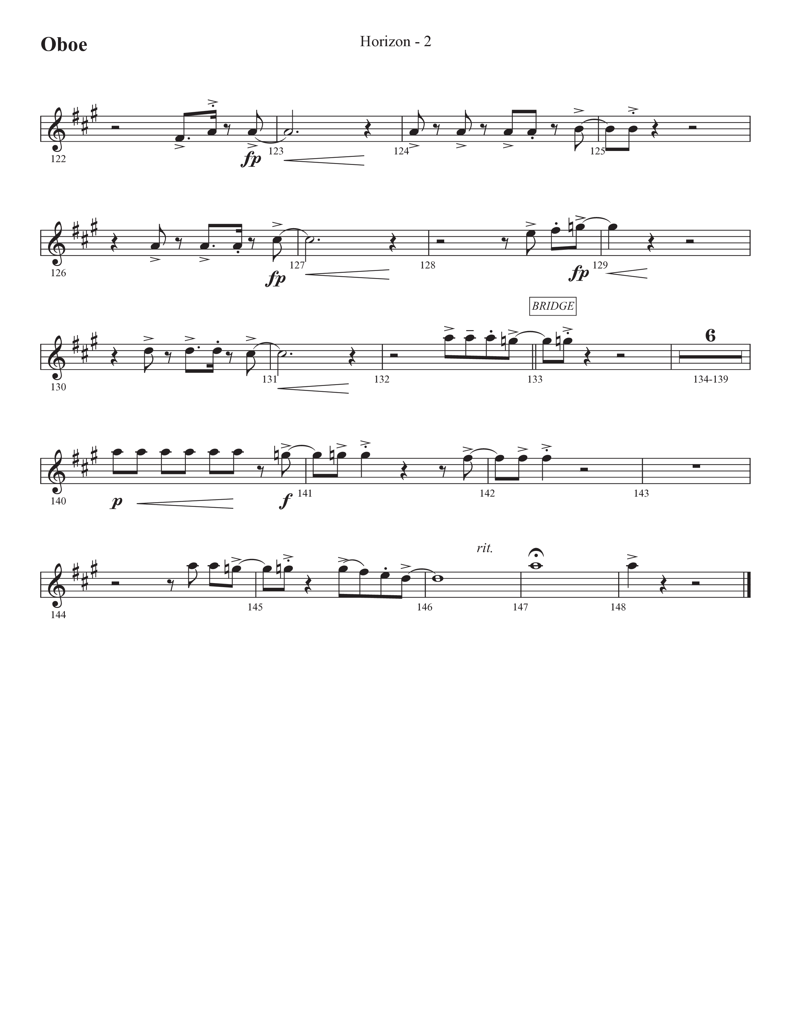 Horizon (Choral Anthem SATB) Oboe (Prestonwood Worship / Prestonwood Choir / Michael Neale / Orch. Jonathan Walker)