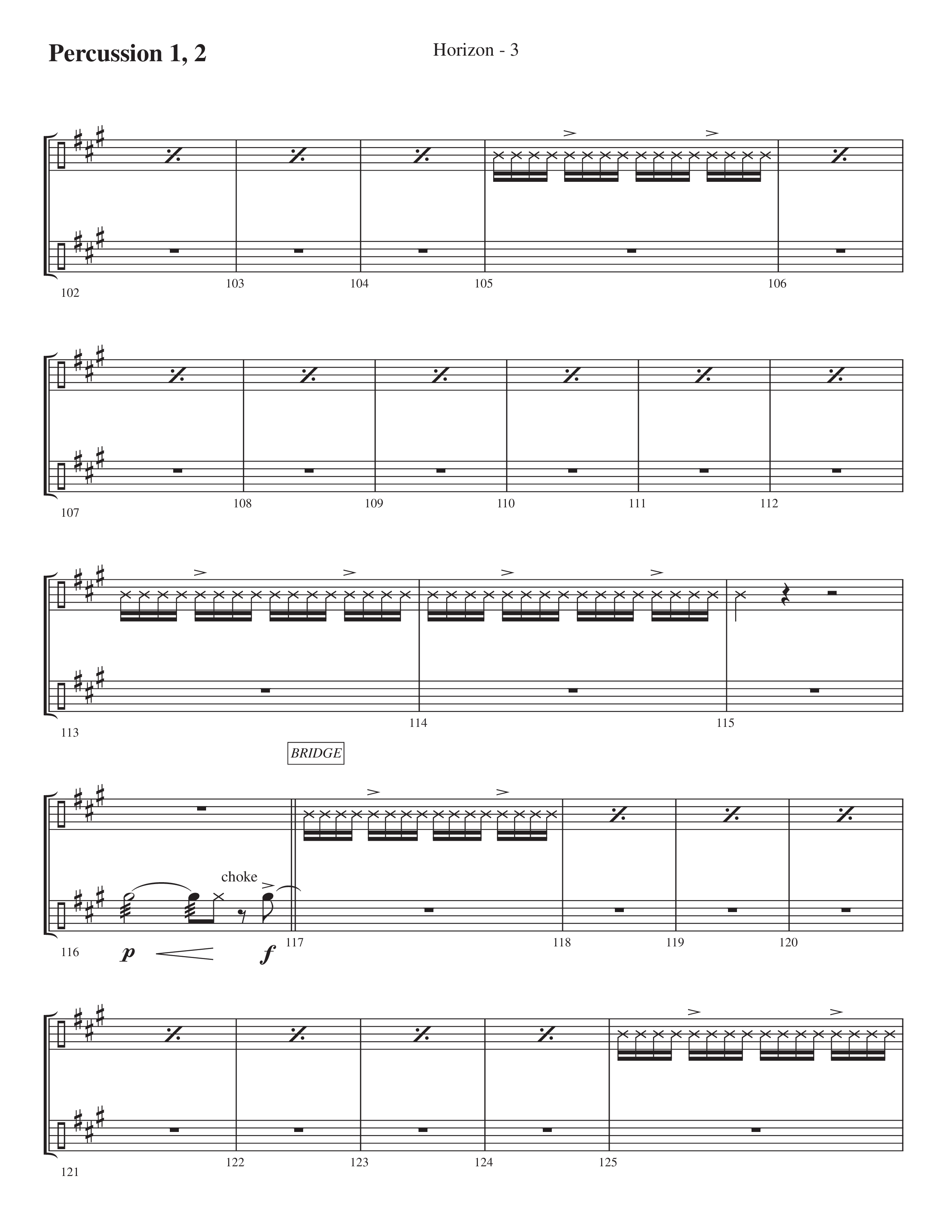 Horizon (Choral Anthem SATB) Percussion 1/2 (Prestonwood Worship / Prestonwood Choir / Michael Neale / Orch. Jonathan Walker)