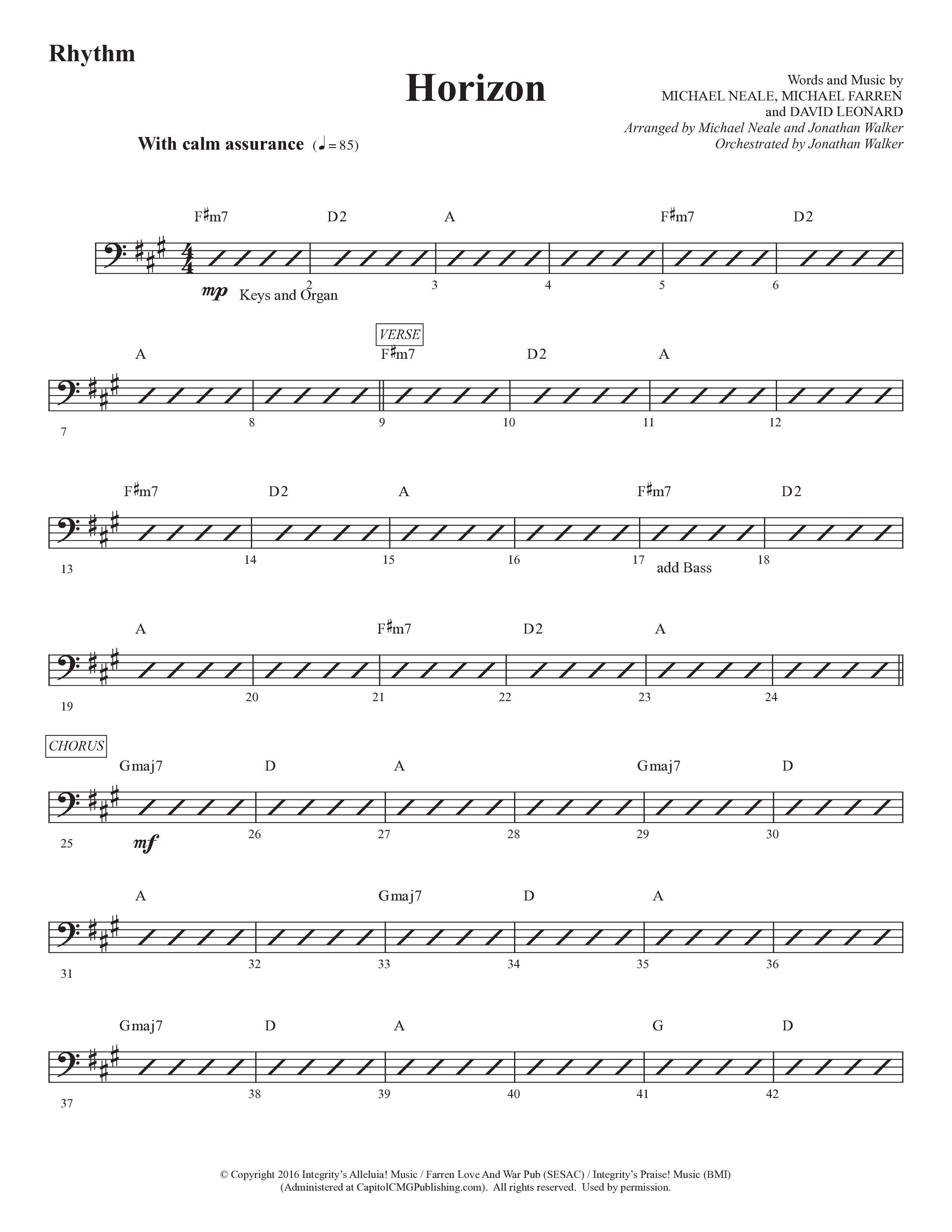 Horizon (Choral Anthem SATB) Rhythm Chart (Prestonwood Worship / Prestonwood Choir / Michael Neale / Orch. Jonathan Walker)
