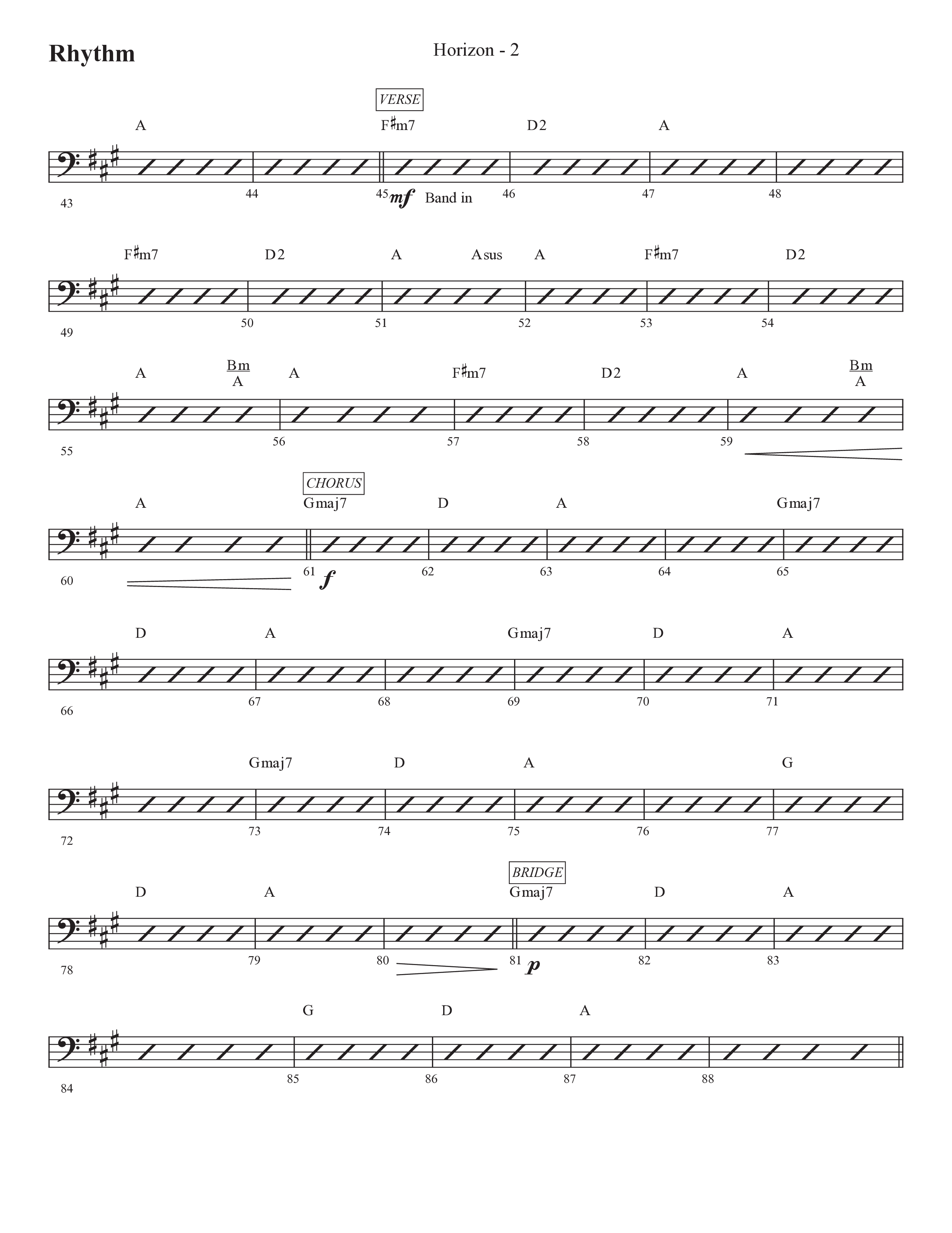 Horizon (Choral Anthem SATB) Rhythm Chart (Prestonwood Worship / Prestonwood Choir / Michael Neale / Orch. Jonathan Walker)