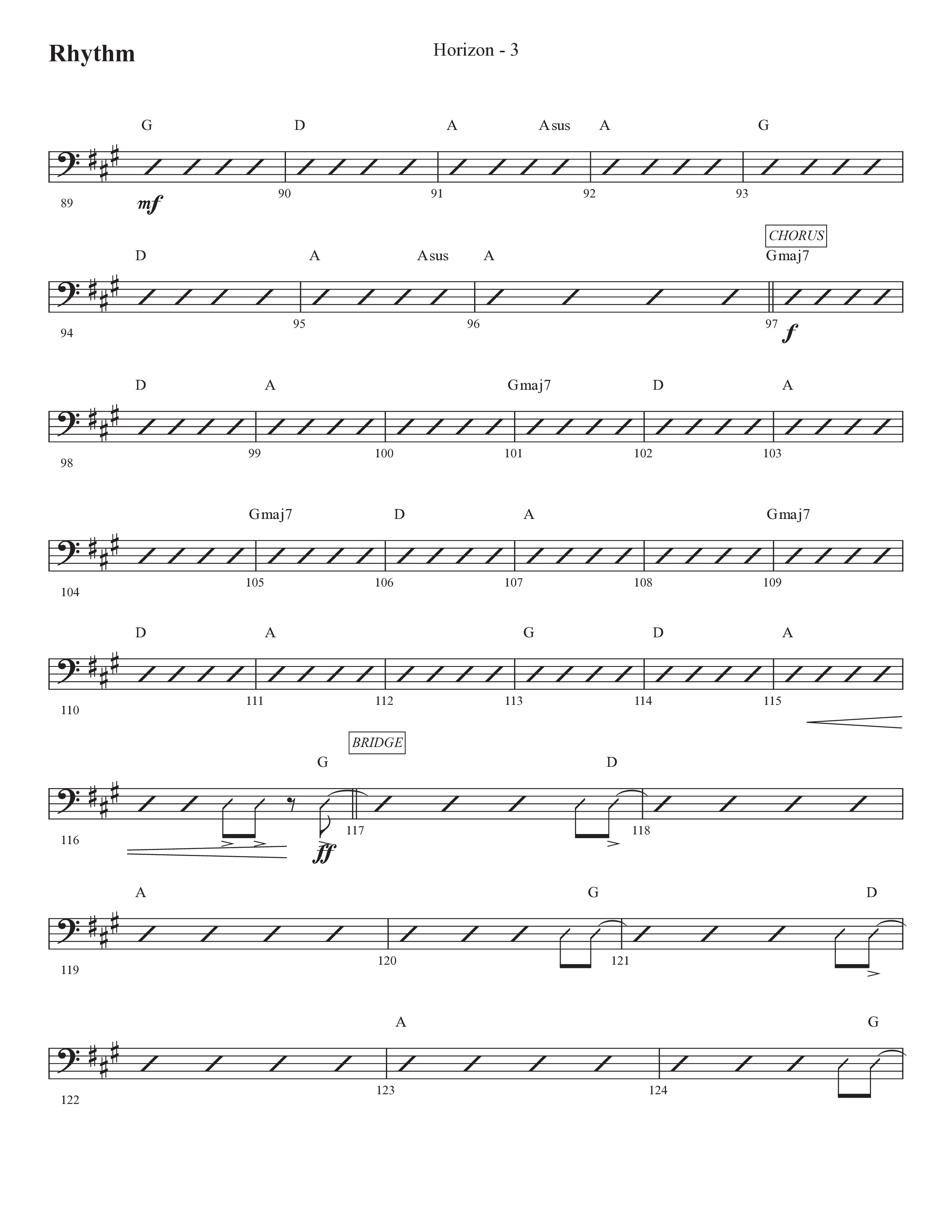 Horizon (Choral Anthem SATB) Rhythm Chart (Prestonwood Worship / Prestonwood Choir / Michael Neale / Orch. Jonathan Walker)