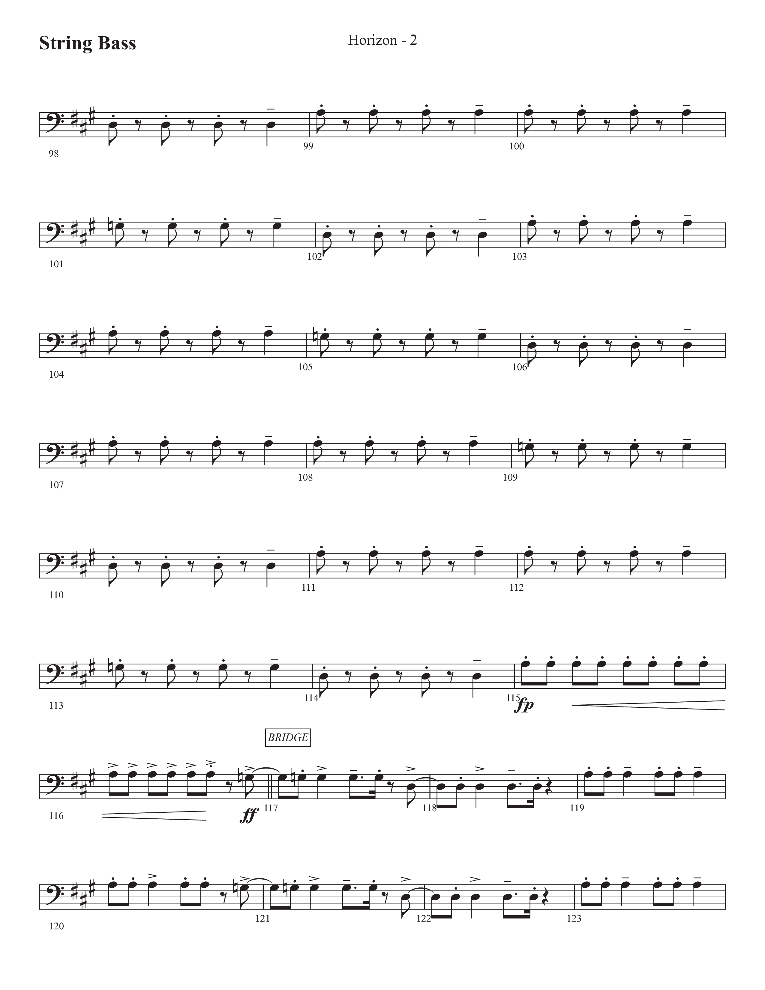 Horizon (Choral Anthem SATB) String Bass (Prestonwood Worship / Prestonwood Choir / Michael Neale / Orch. Jonathan Walker)