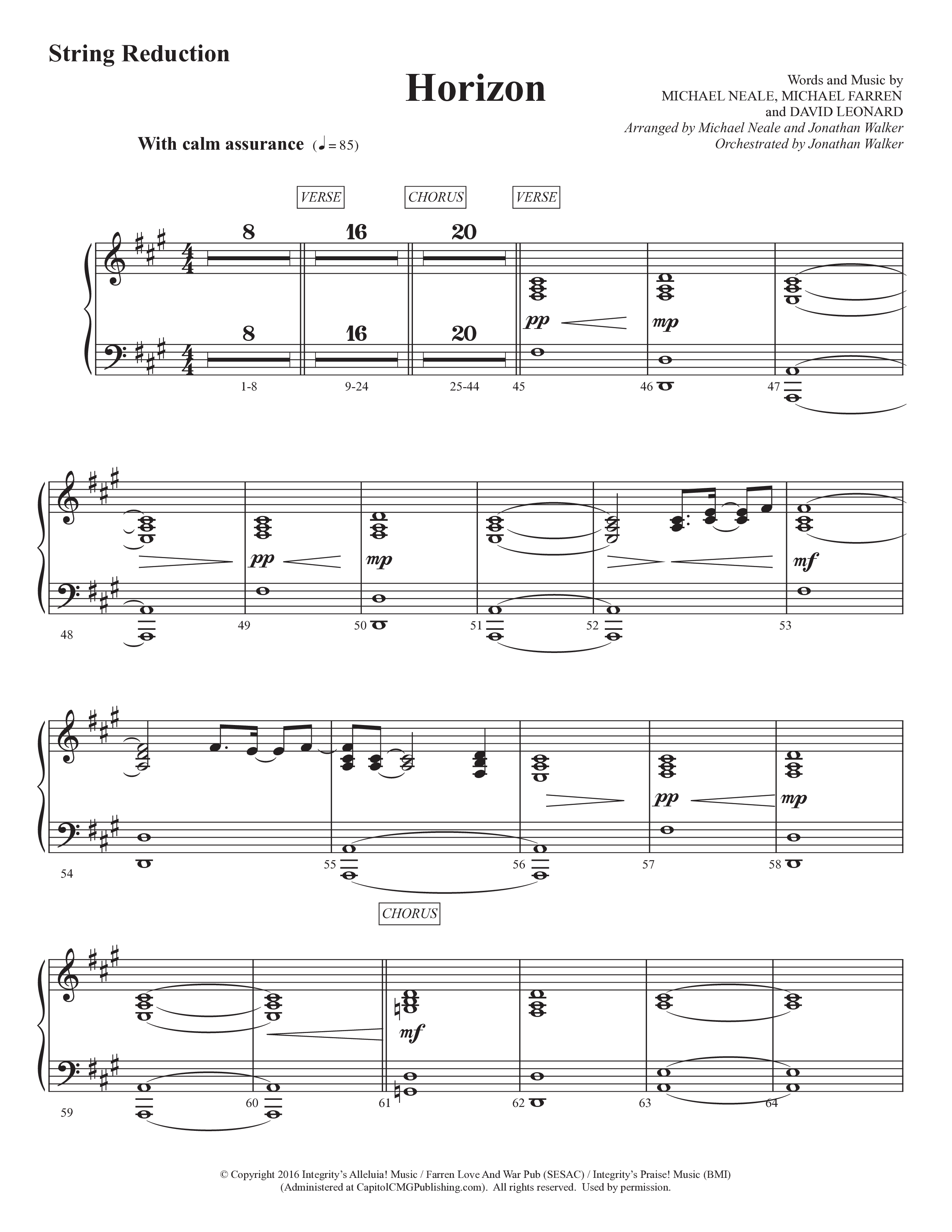 Horizon (Choral Anthem SATB) String Reduction (Prestonwood Worship / Prestonwood Choir / Michael Neale / Orch. Jonathan Walker)