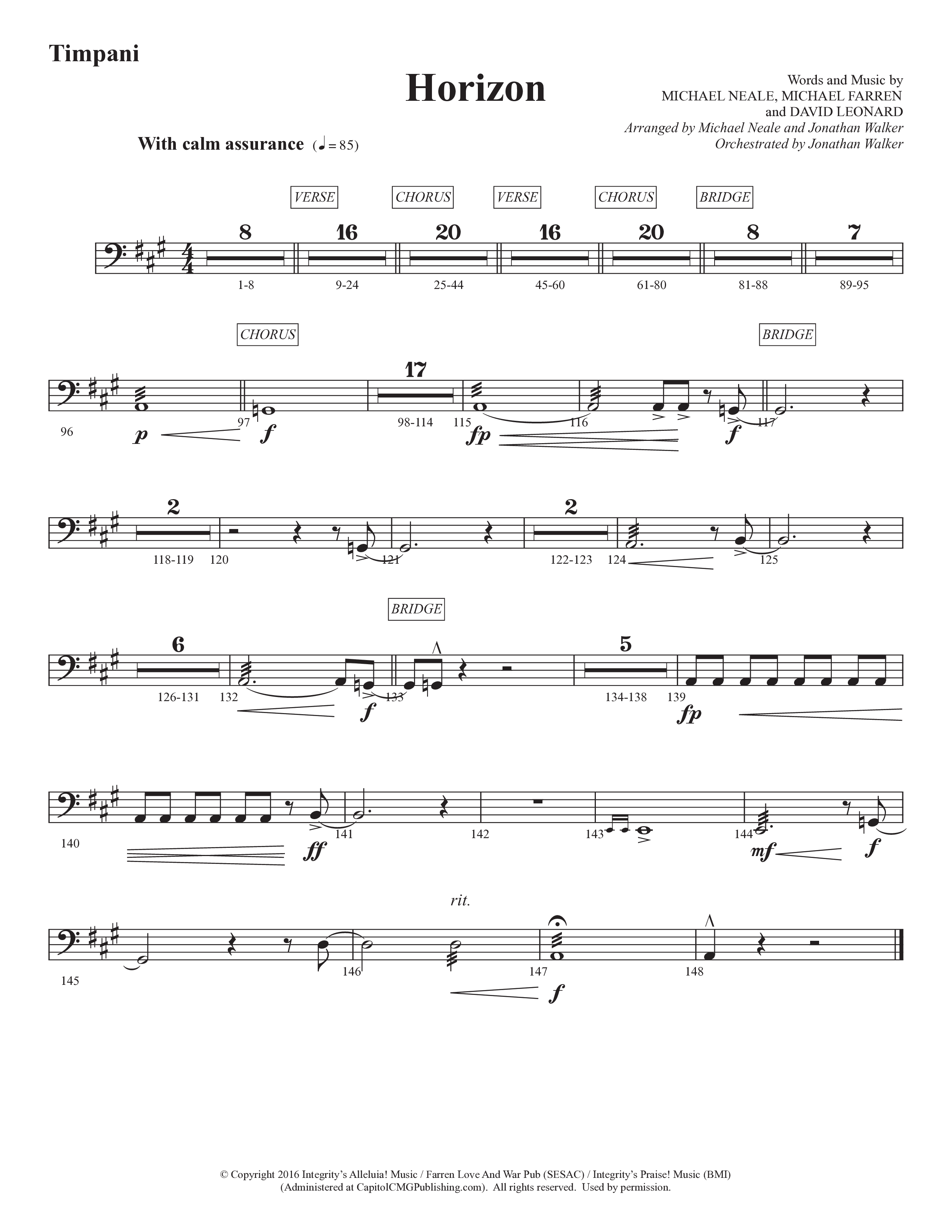 Horizon (Choral Anthem SATB) Timpani (Prestonwood Worship / Prestonwood Choir / Michael Neale / Orch. Jonathan Walker)