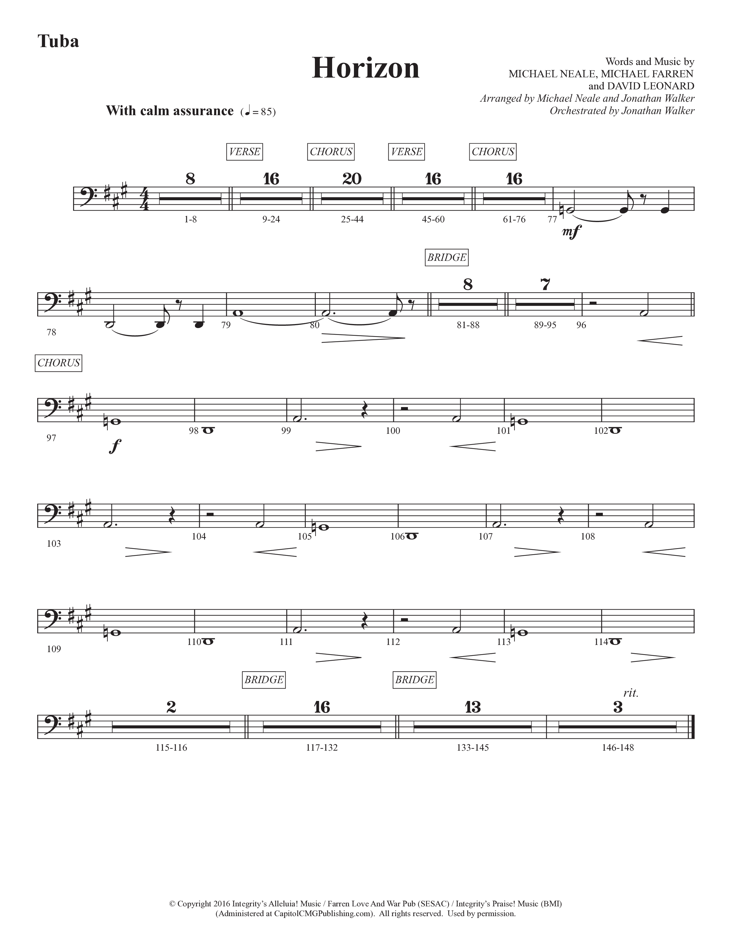 Horizon (Choral Anthem SATB) Tuba (Prestonwood Worship / Prestonwood Choir / Michael Neale / Orch. Jonathan Walker)