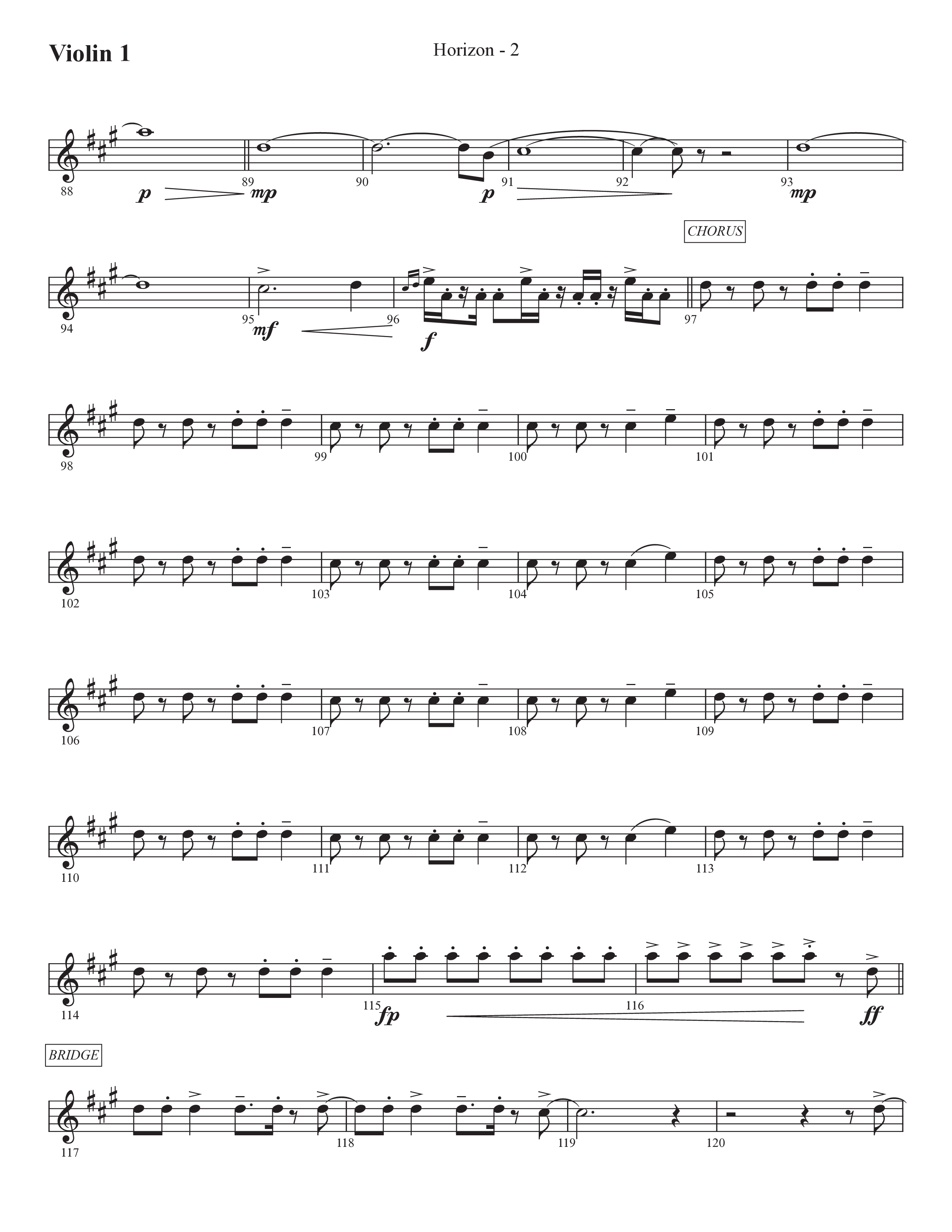 Horizon (Choral Anthem SATB) Violin 1 (Prestonwood Worship / Prestonwood Choir / Michael Neale / Orch. Jonathan Walker)