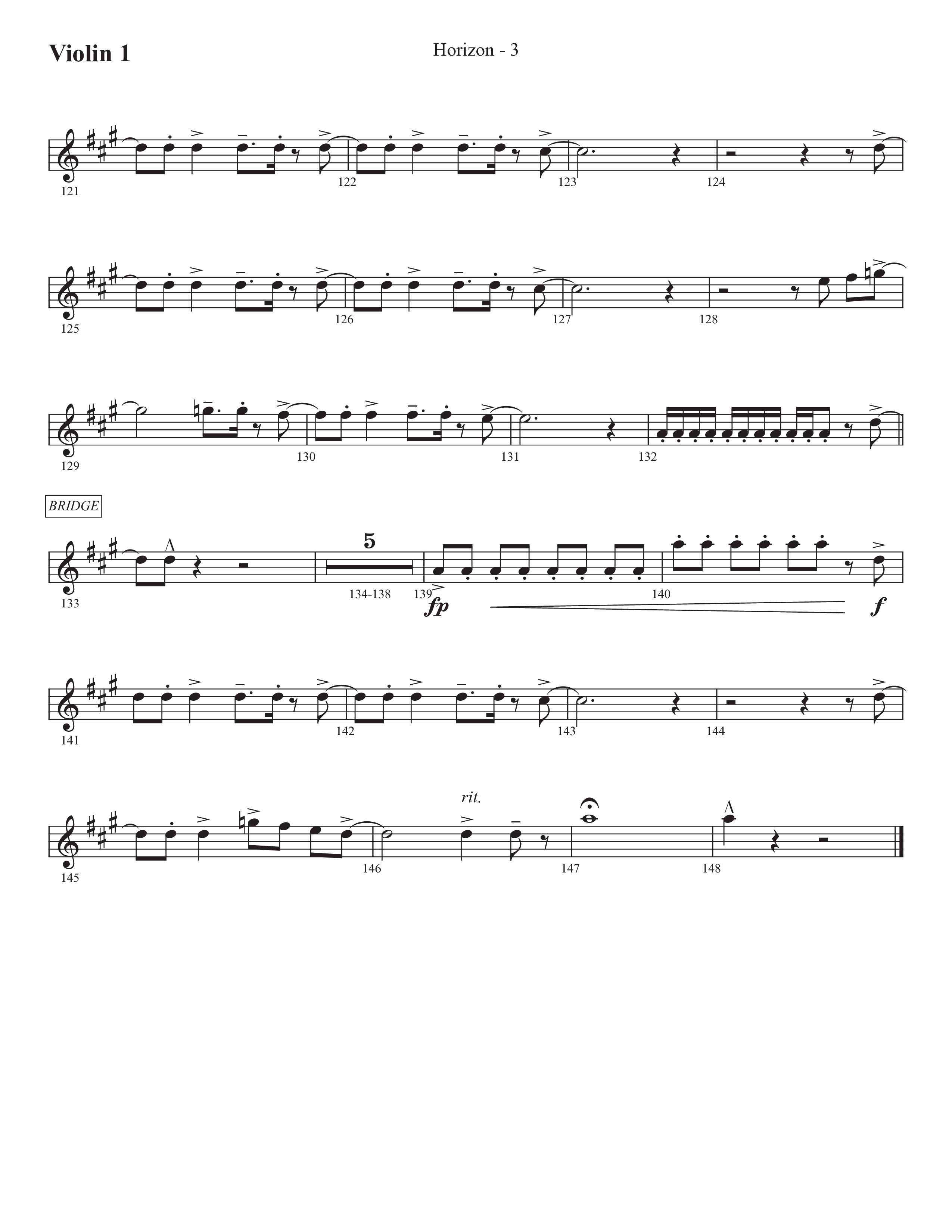 Horizon (Choral Anthem SATB) Violin 1 (Prestonwood Worship / Prestonwood Choir / Michael Neale / Orch. Jonathan Walker)