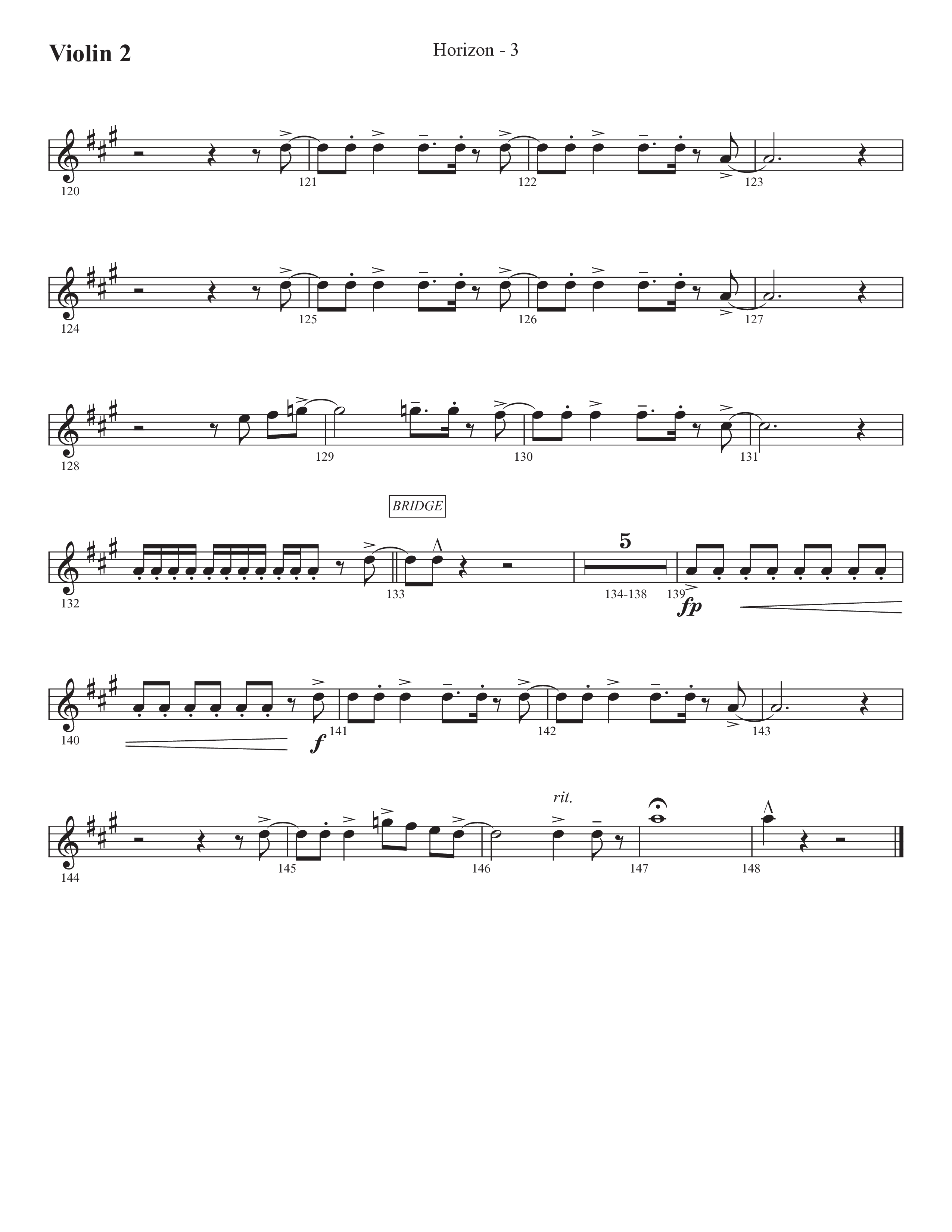 Horizon (Choral Anthem SATB) Violin 2 (Prestonwood Worship / Prestonwood Choir / Michael Neale / Orch. Jonathan Walker)