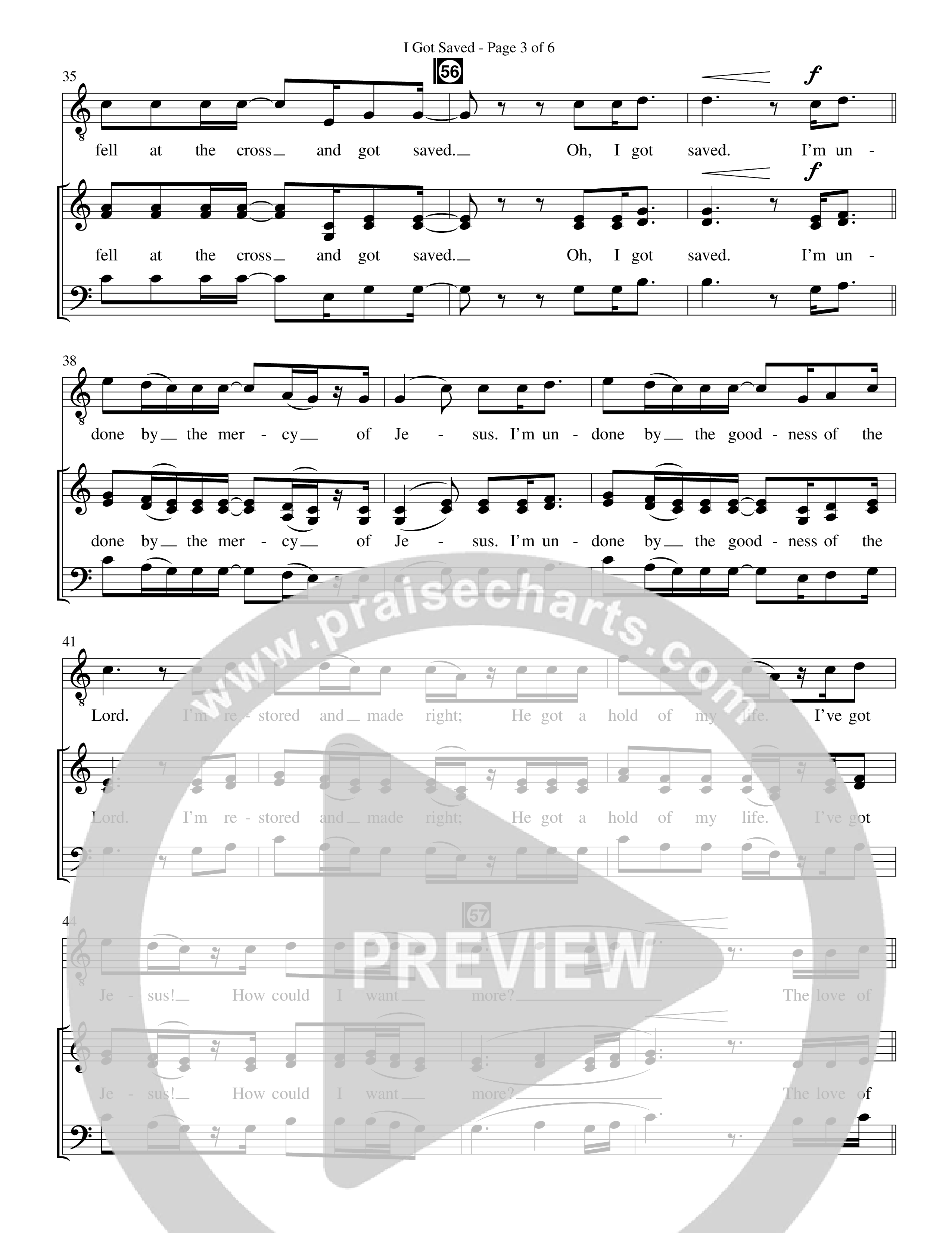 I Got Saved (Choral Anthem SATB) Choir Sheet CH (Prestonwood Worship / Prestonwood Choir / Arr. Carson Wagner)
