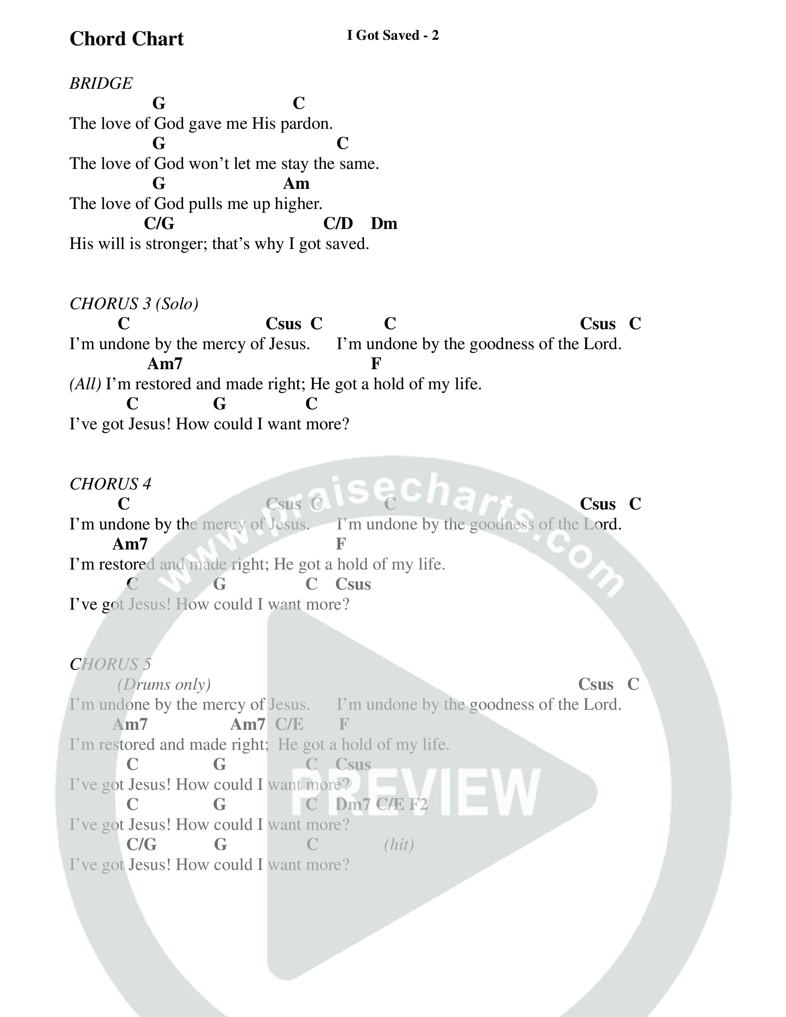 I Got Saved (Choral Anthem SATB) Chords & Lyrics (Prestonwood Worship / Prestonwood Choir / Arr. Carson Wagner)