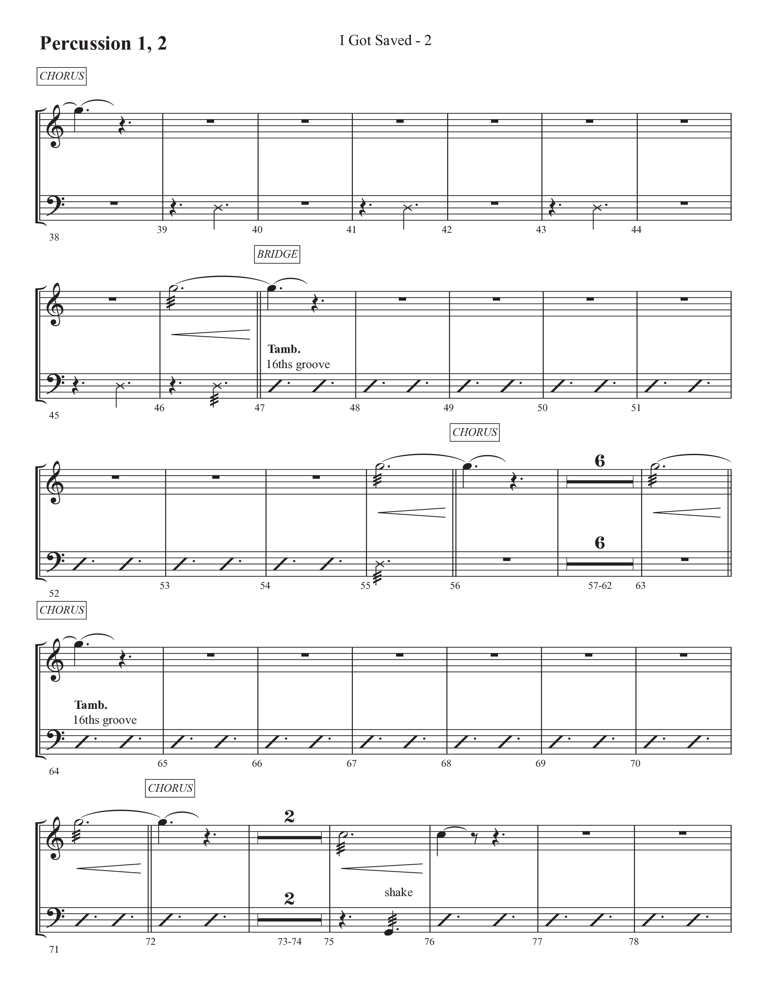 I Got Saved (Choral Anthem SATB) Percussion 1/2 (Prestonwood Worship / Prestonwood Choir / Arr. Carson Wagner)