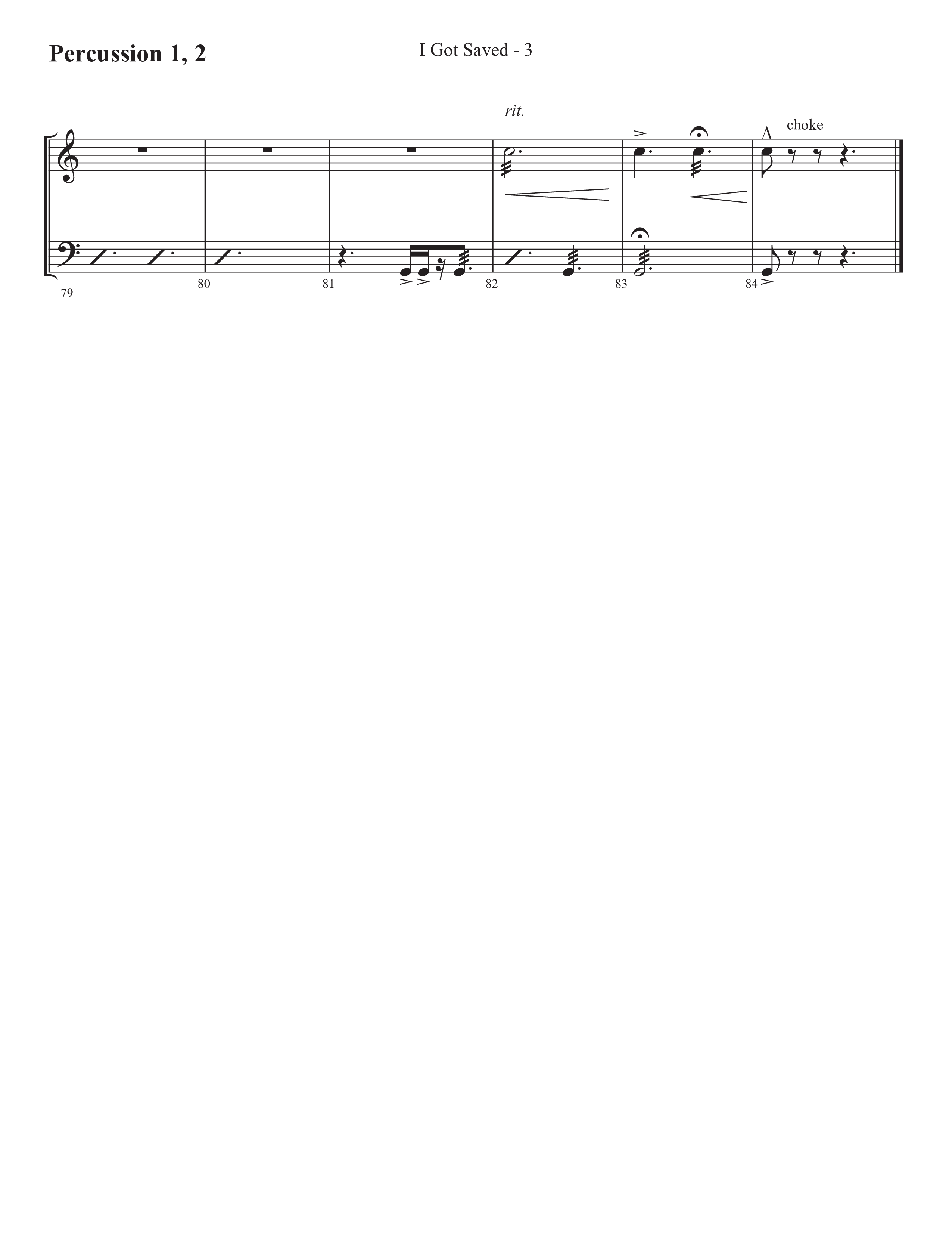 I Got Saved (Choral Anthem SATB) Percussion 1/2 (Prestonwood Worship / Prestonwood Choir / Arr. Carson Wagner)