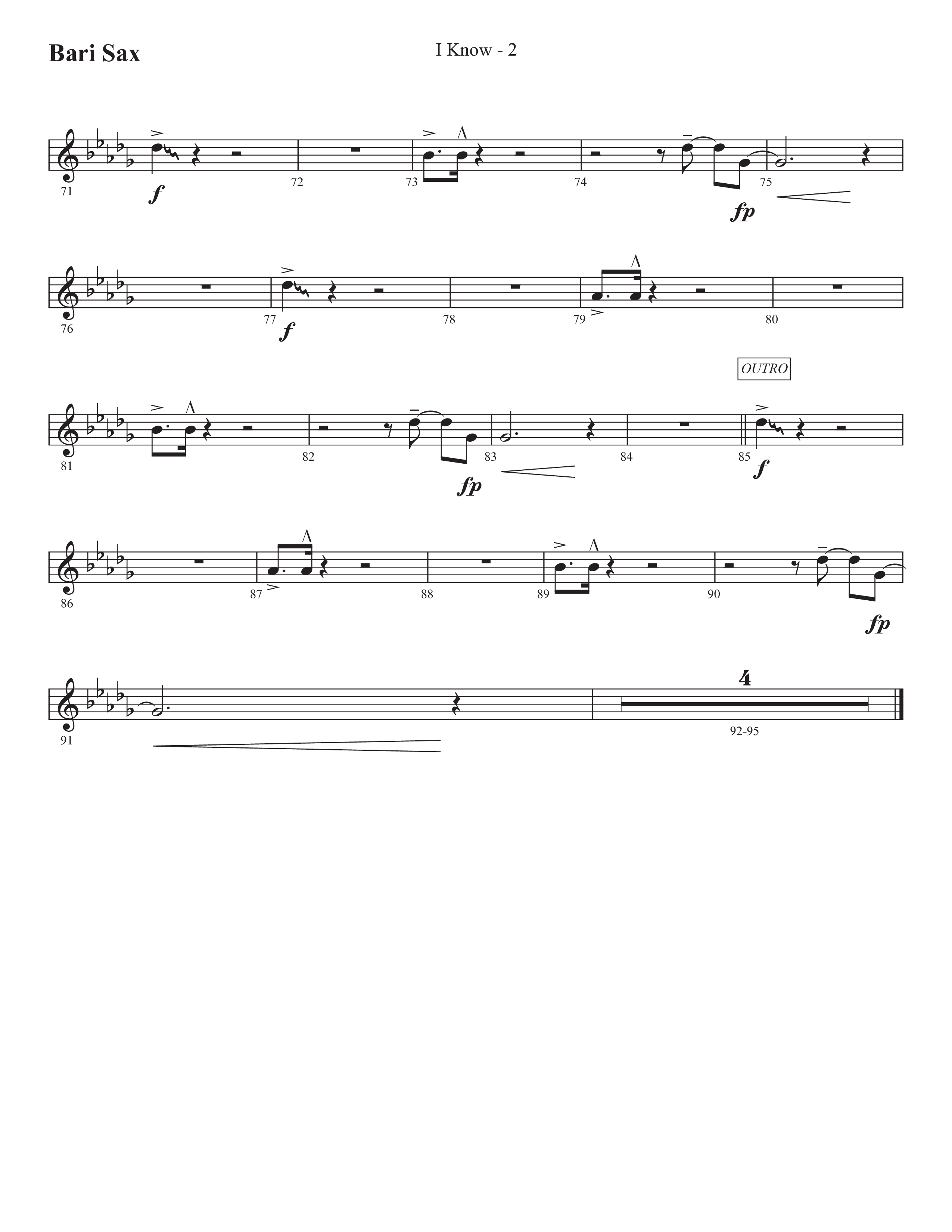 I Know (Choral Anthem SATB) Bari Sax (Prestonwood Worship / Prestonwood Choir / Arr. Jonathan Walker)