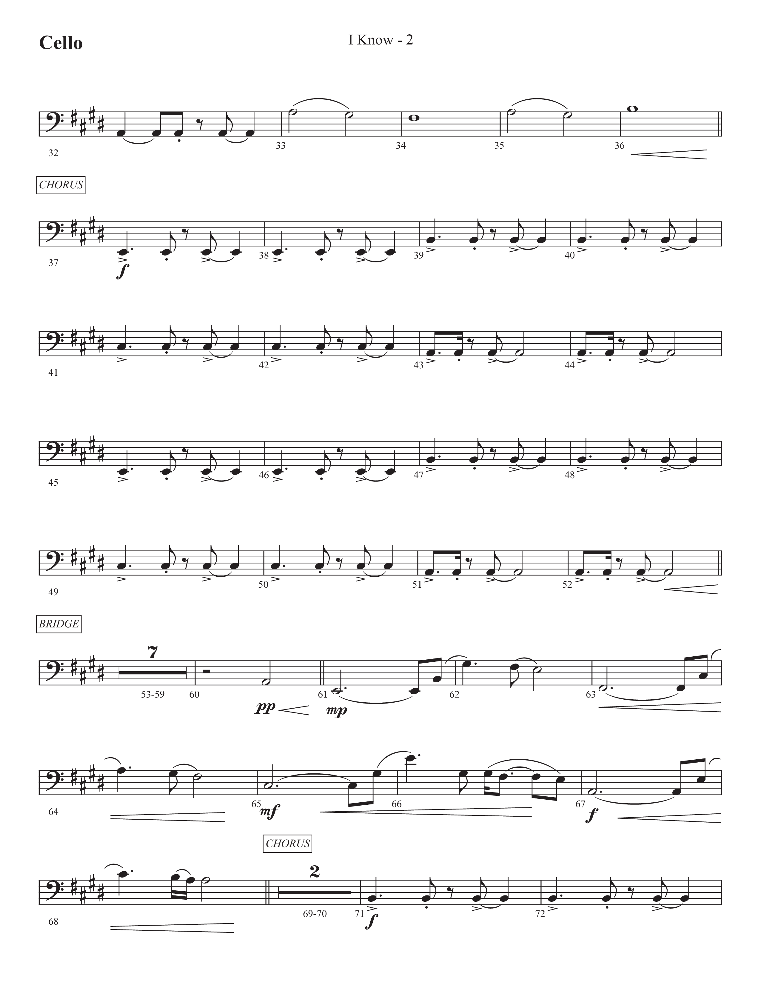I Know (Choral Anthem SATB) Cello (Prestonwood Worship / Prestonwood Choir / Arr. Jonathan Walker)