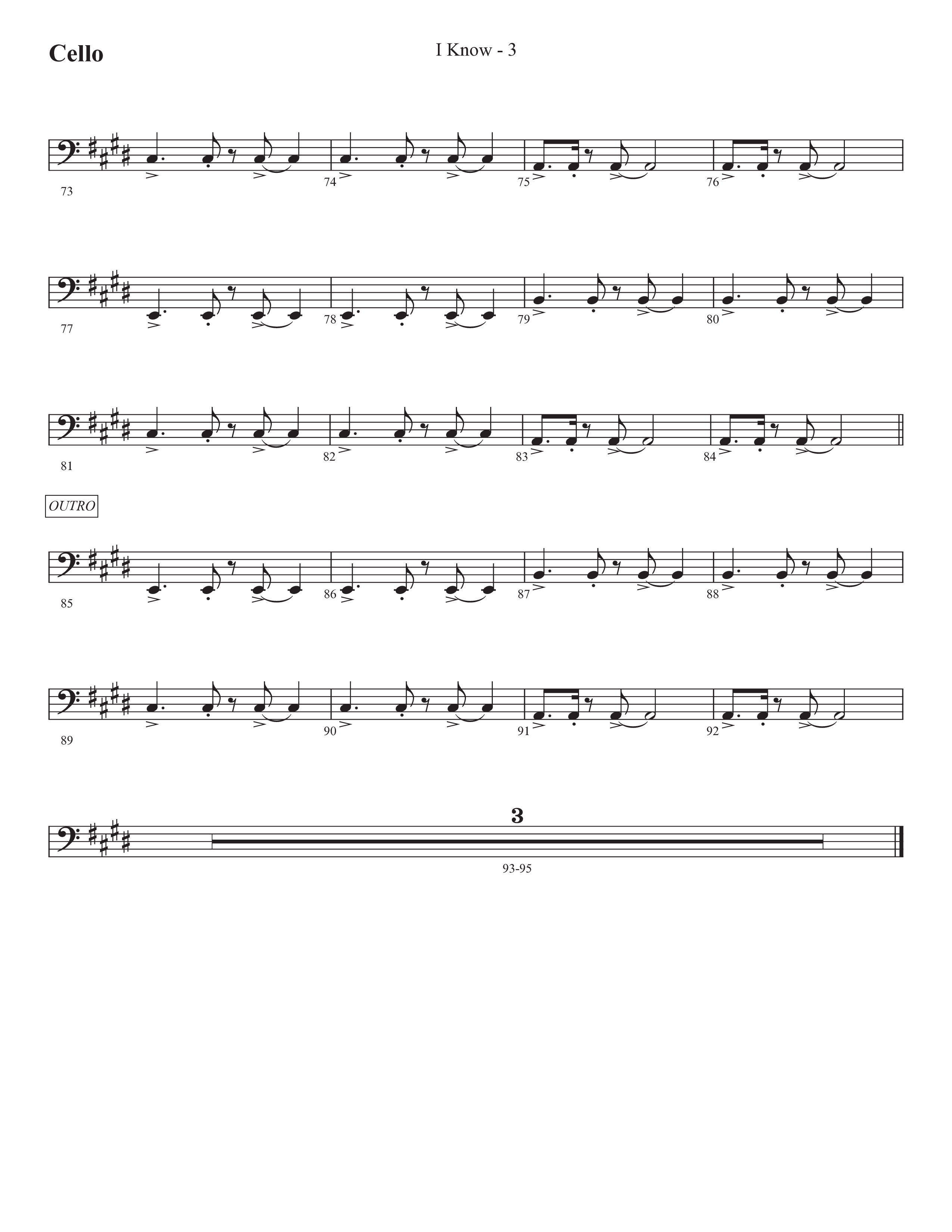 I Know (Choral Anthem SATB) Cello (Prestonwood Worship / Prestonwood Choir / Arr. Jonathan Walker)