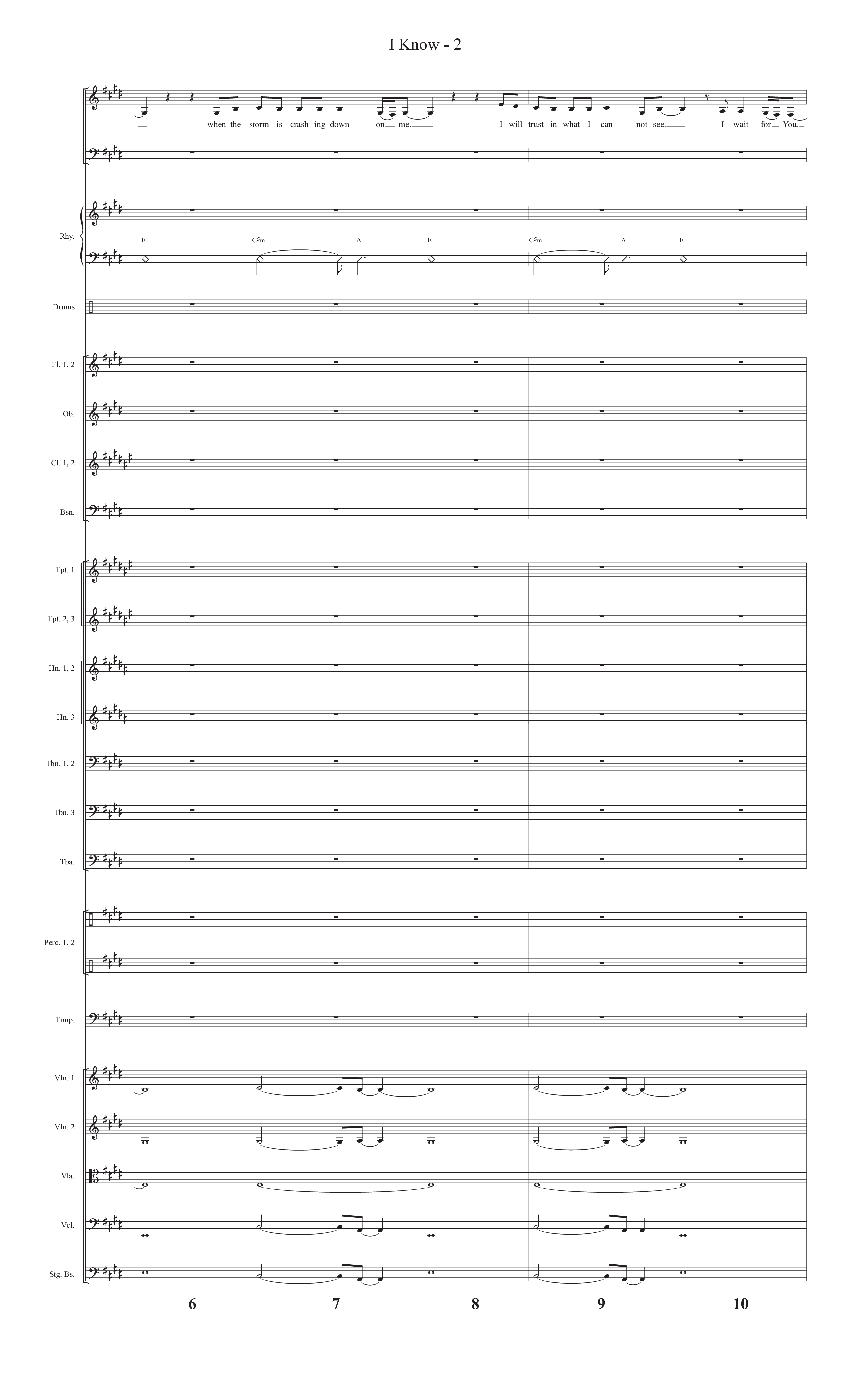 I Know (Choral Anthem SATB) Orchestration (Prestonwood Worship / Prestonwood Choir / Arr. Jonathan Walker)