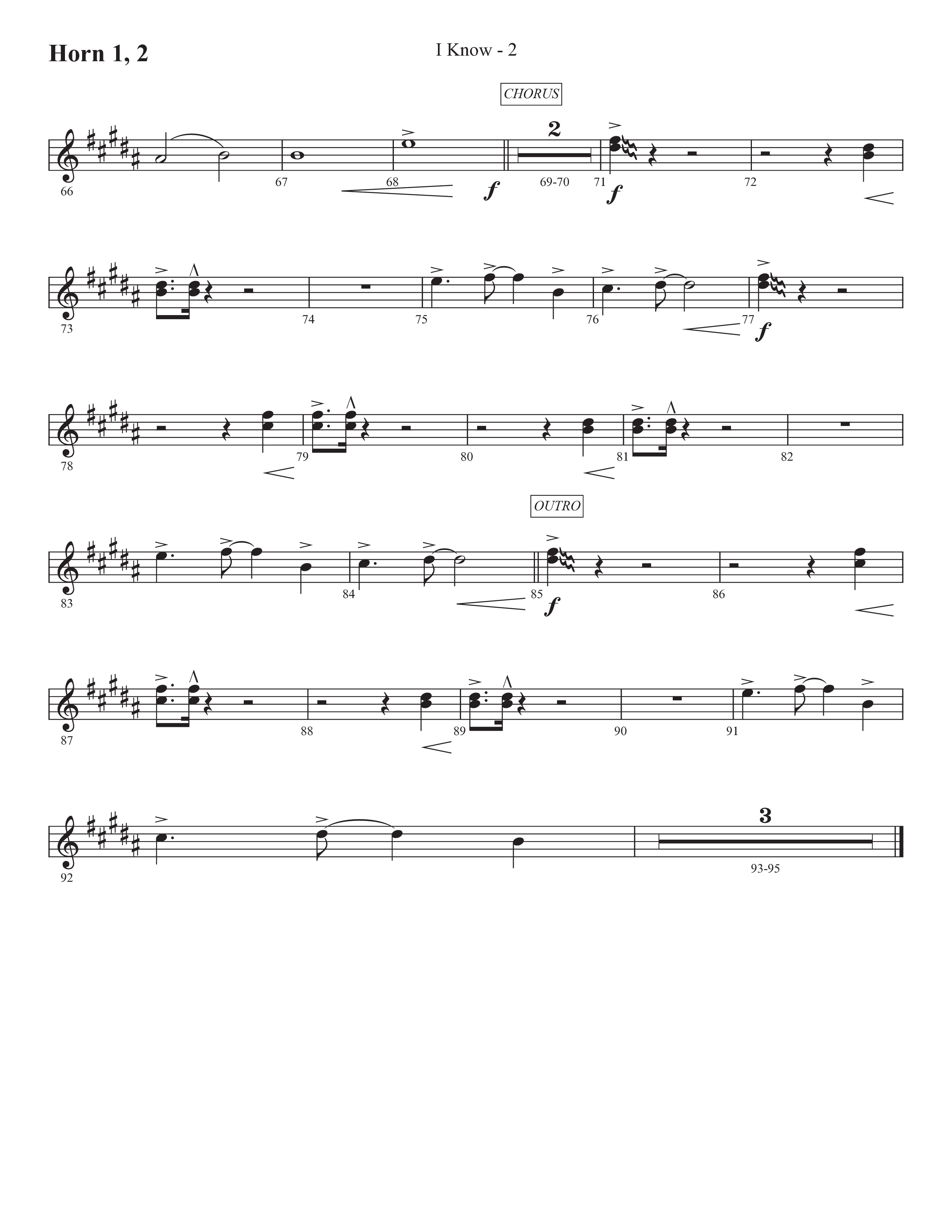 I Know (Choral Anthem SATB) French Horn 1/2 (Prestonwood Worship / Prestonwood Choir / Arr. Jonathan Walker)