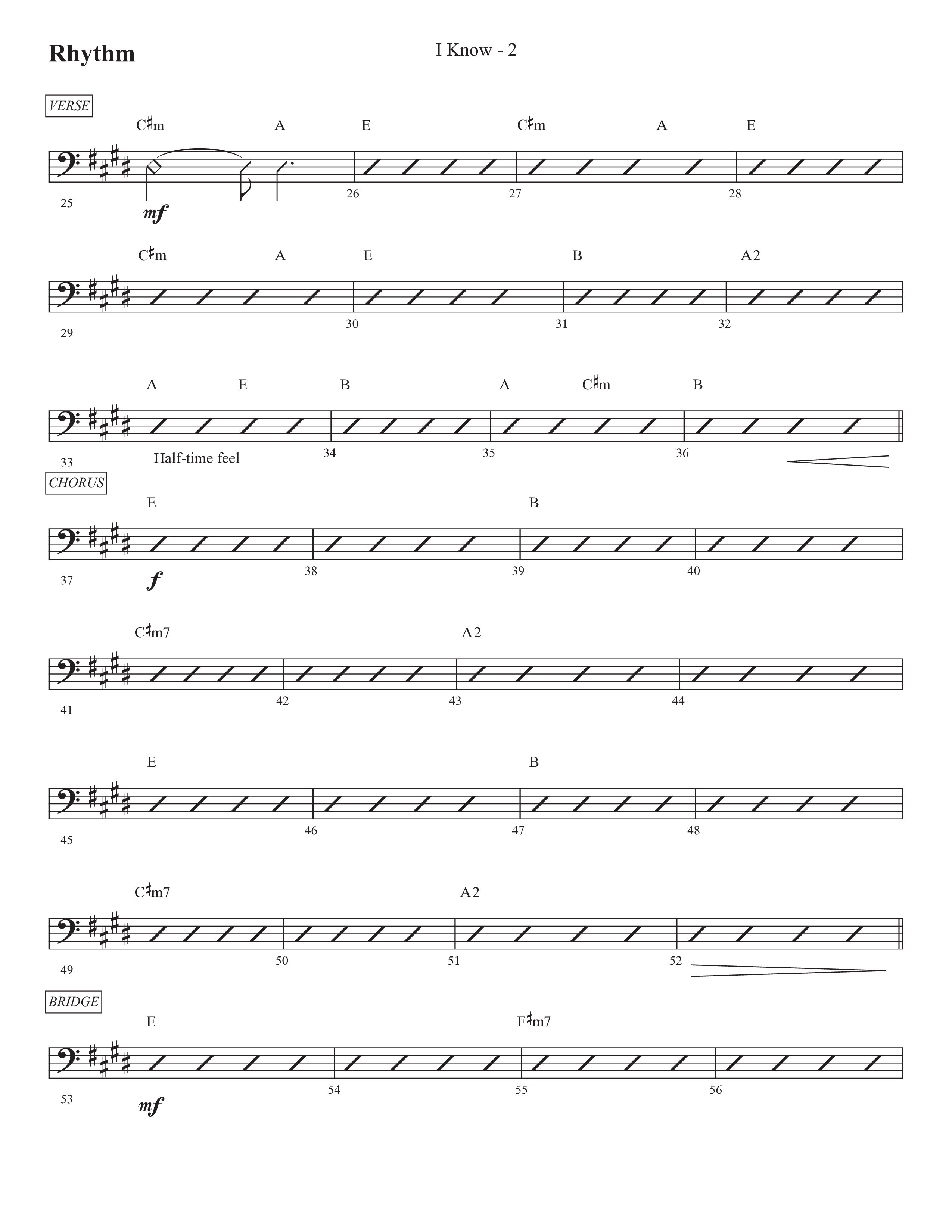 I Know (Choral Anthem SATB) Rhythm Chart (Prestonwood Worship / Prestonwood Choir / Arr. Jonathan Walker)