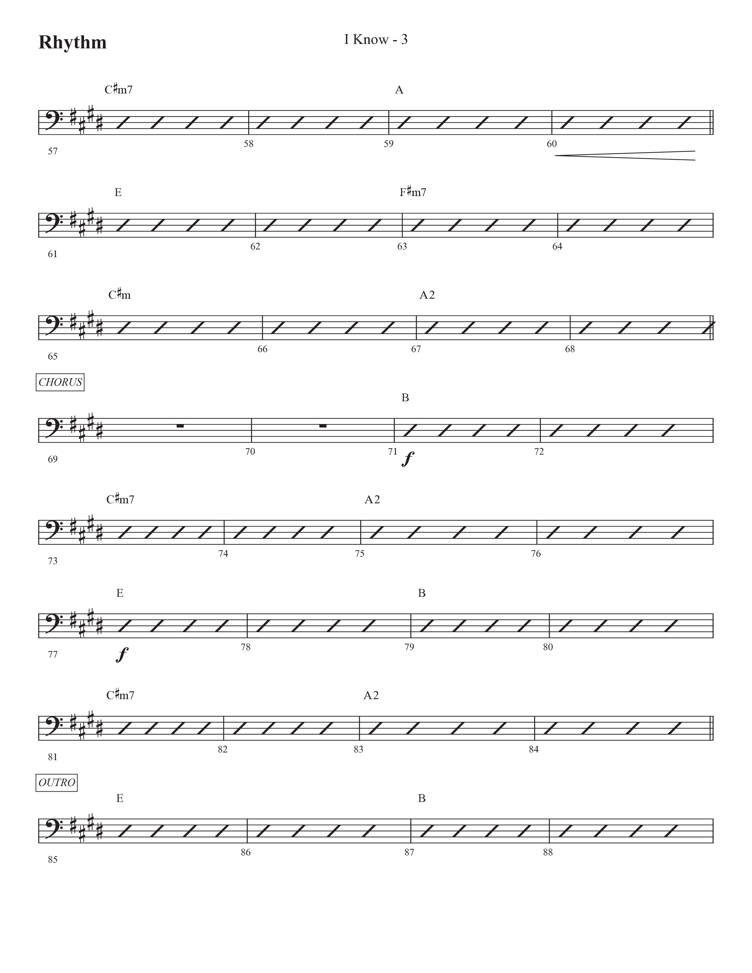 I Know (Choral Anthem SATB) Rhythm Chart (Prestonwood Worship / Prestonwood Choir / Arr. Jonathan Walker)