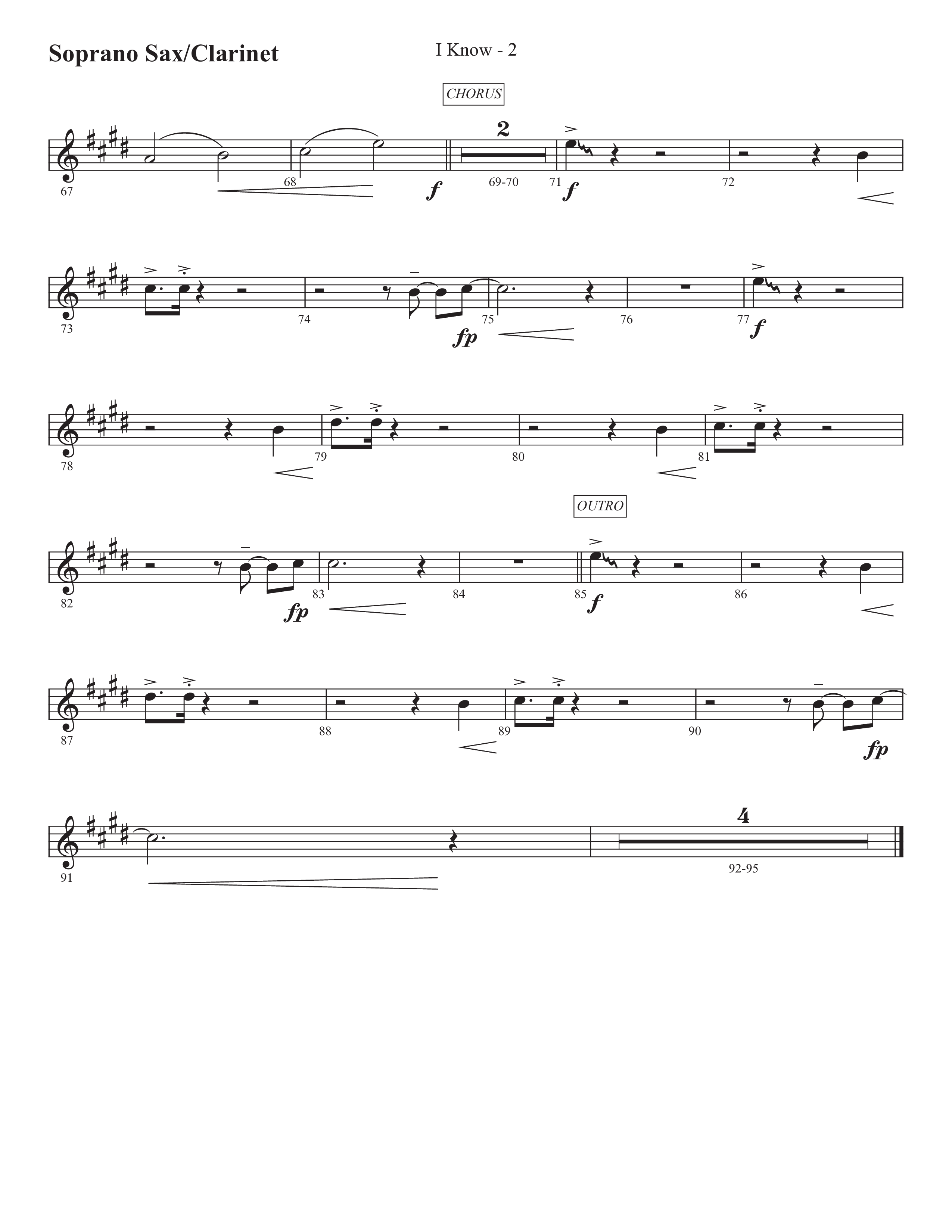 I Know (Choral Anthem SATB) Soprano Sax (Prestonwood Worship / Prestonwood Choir / Arr. Jonathan Walker)