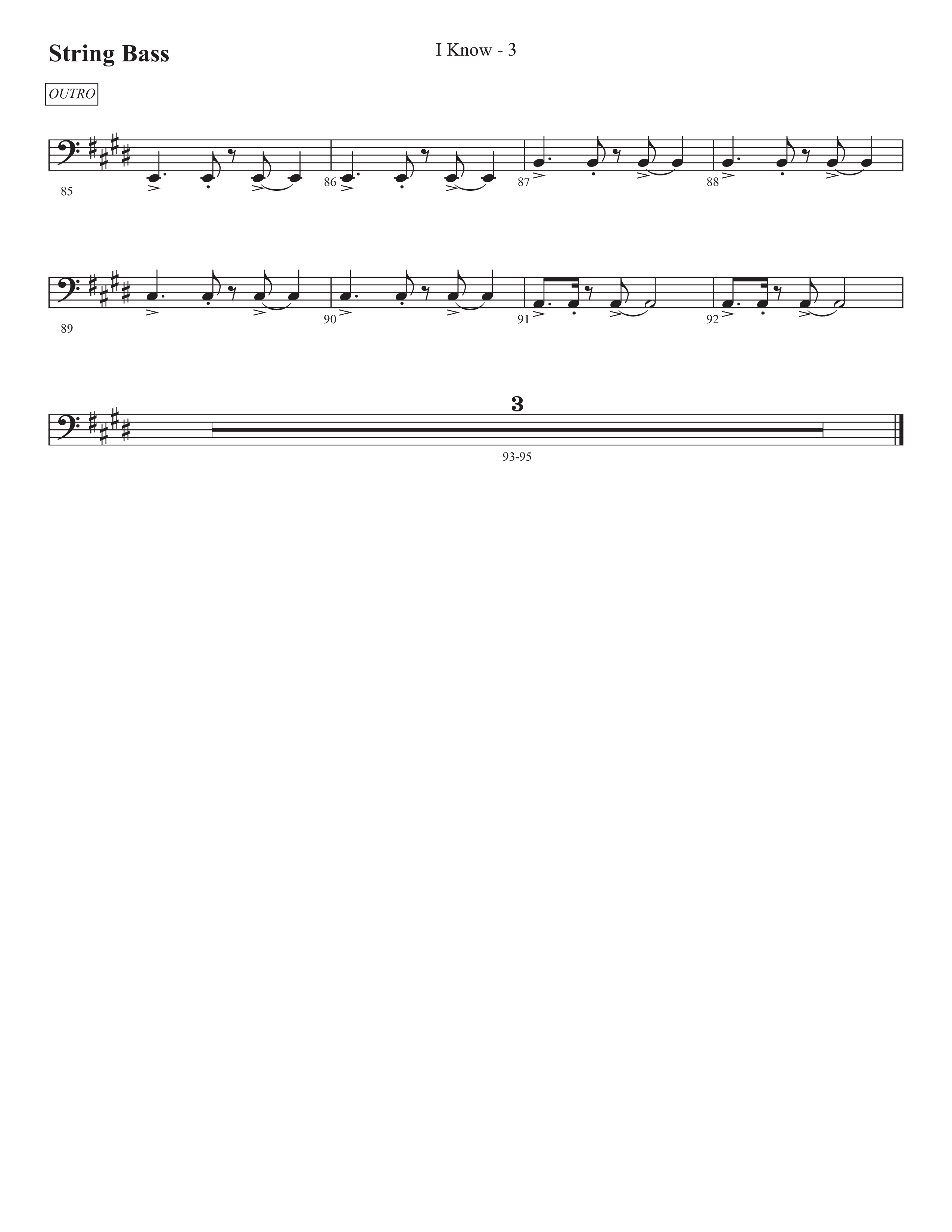 I Know (Choral Anthem SATB) String Bass (Prestonwood Worship / Prestonwood Choir / Arr. Jonathan Walker)