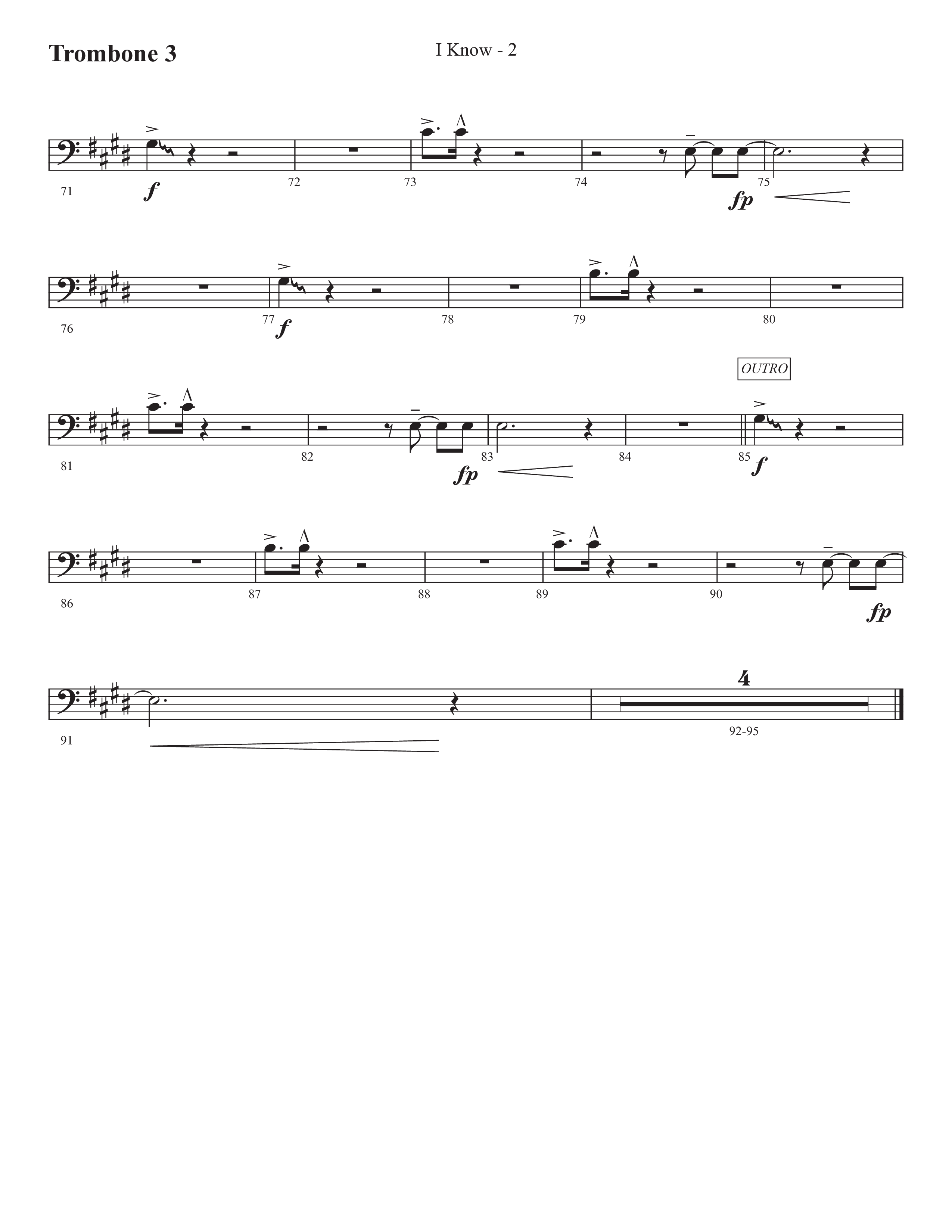 I Know (Choral Anthem SATB) Trombone 3 (Prestonwood Worship / Prestonwood Choir / Arr. Jonathan Walker)